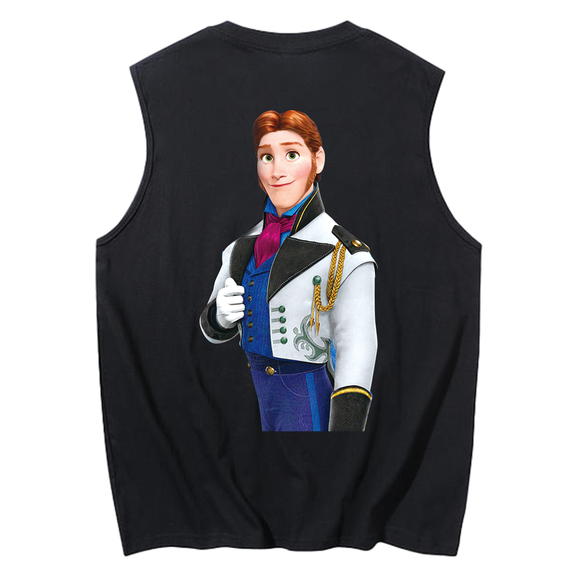 （画像用） アナと雪の女王 アンナ エルサ Frozen Anna Elsa コットン100％タンクトップ（背面プリント）