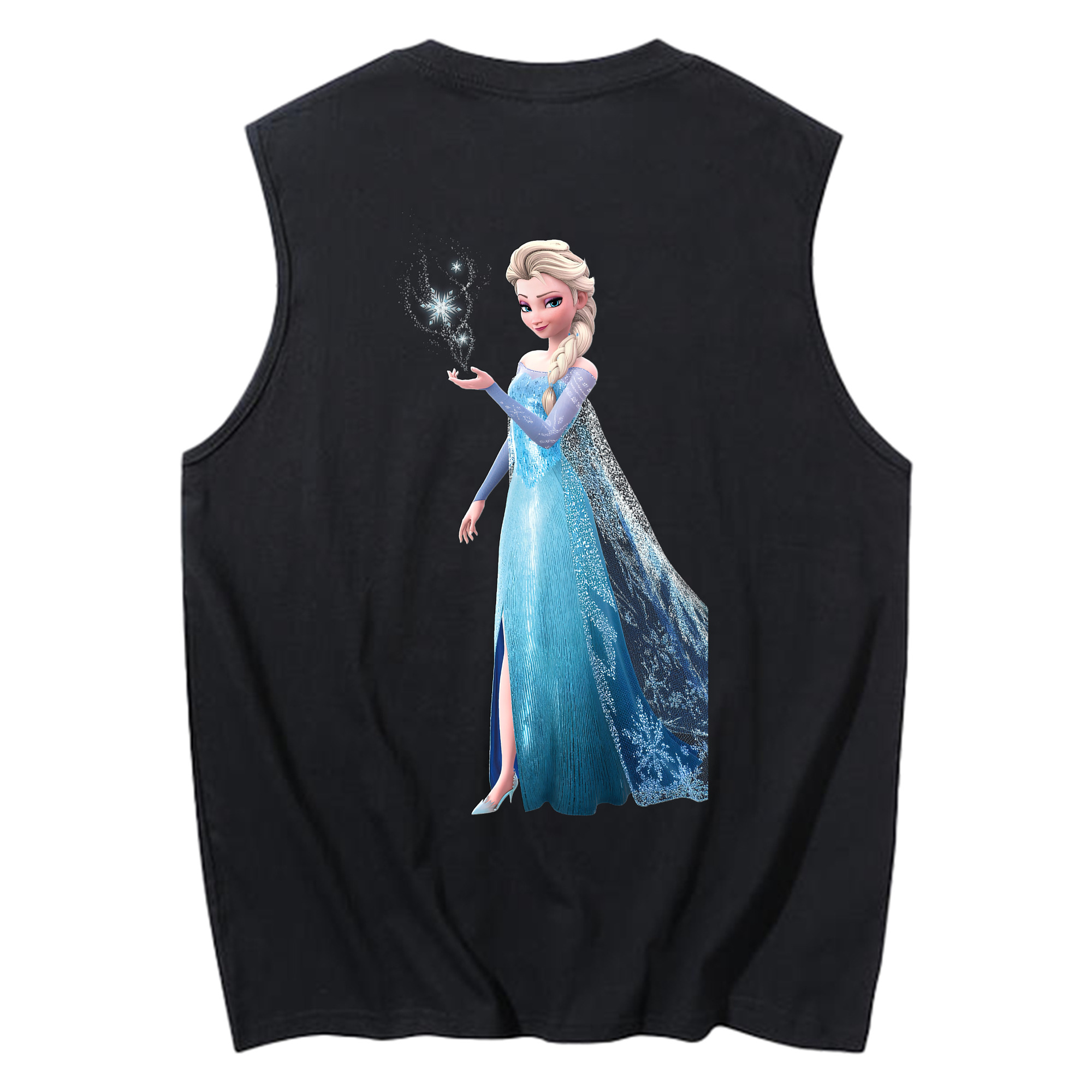 （画像用） アナと雪の女王 アンナ エルサ Frozen Anna Elsa コットン100％タンクトップ（背面プリント）