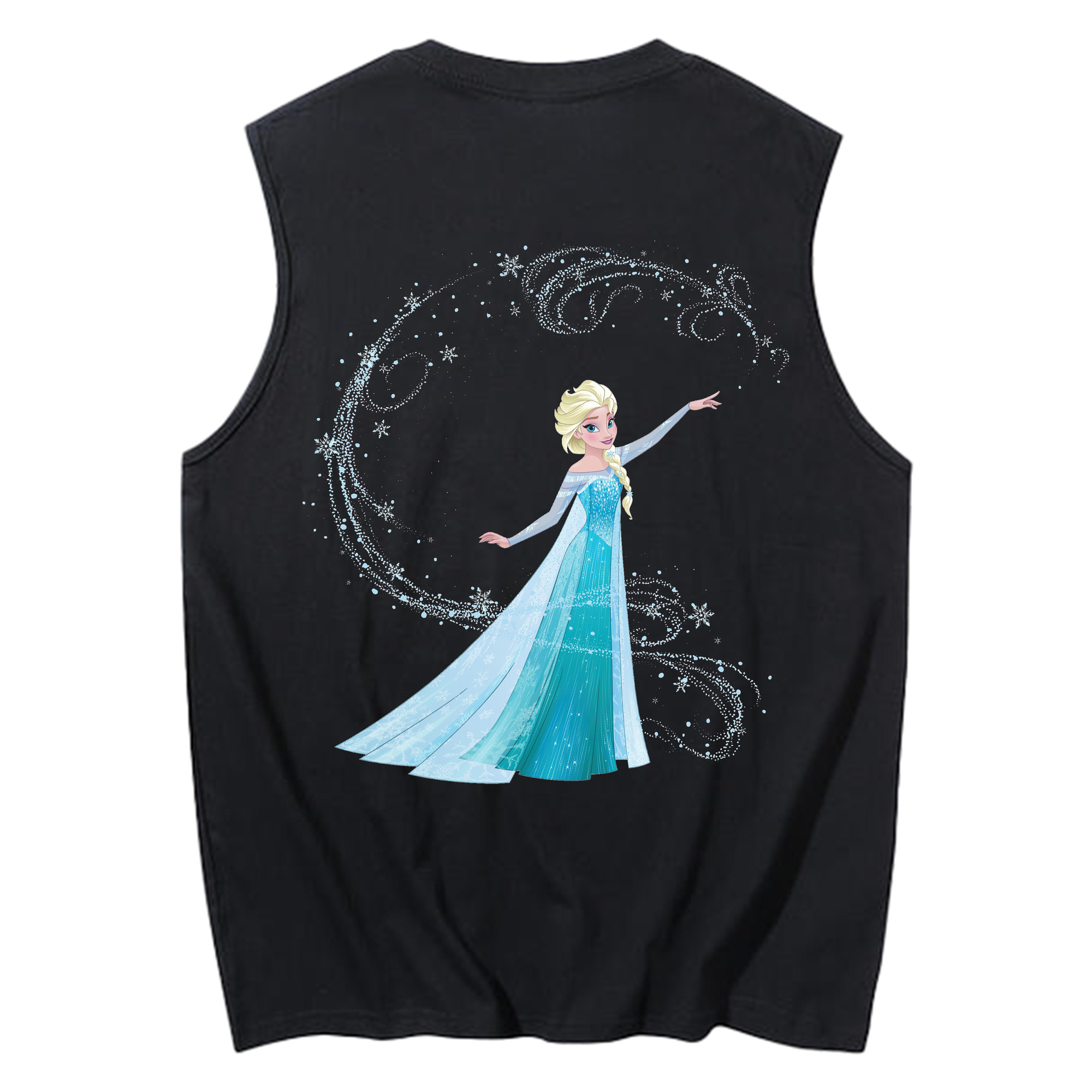 （画像用） アナと雪の女王 アンナ エルサ Frozen Anna Elsa コットン100％タンクトップ（背面プリント）