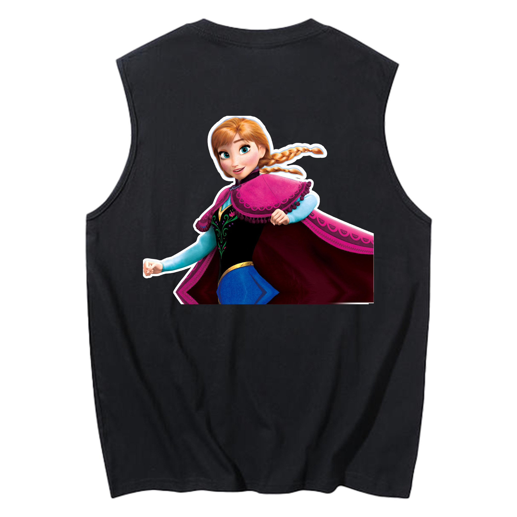 （画像用） アナと雪の女王 アンナ エルサ Frozen Anna Elsa コットン100％タンクトップ（背面プリント）