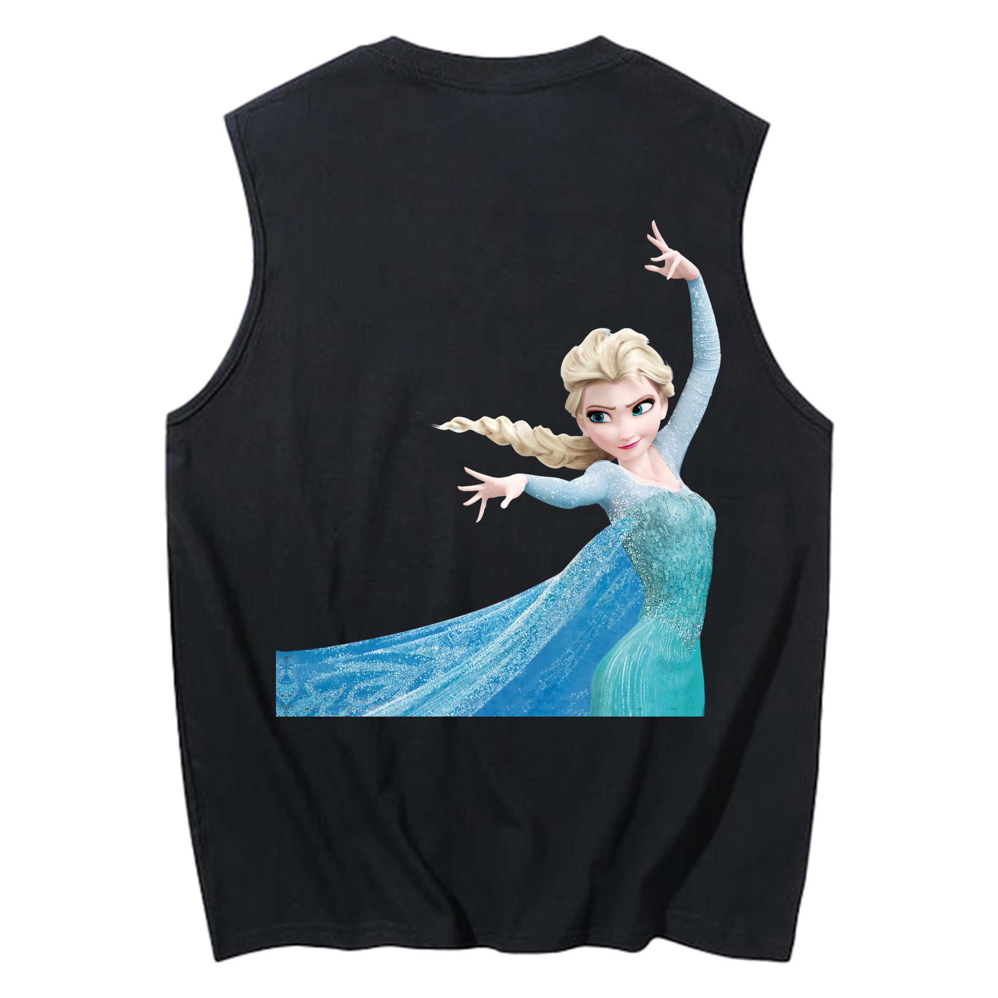 （画像用） アナと雪の女王 アンナ エルサ Frozen Anna Elsa コットン100％タンクトップ（背面プリント）