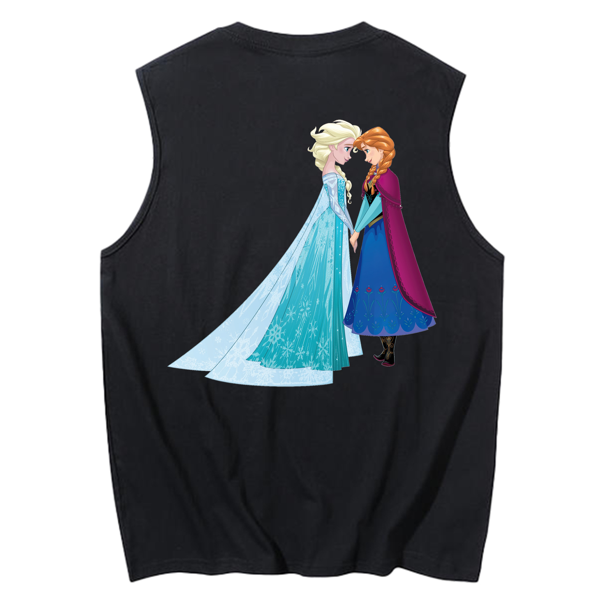 （画像用） アナと雪の女王 アンナ エルサ Frozen Anna Elsa コットン100％タンクトップ（背面プリント）
