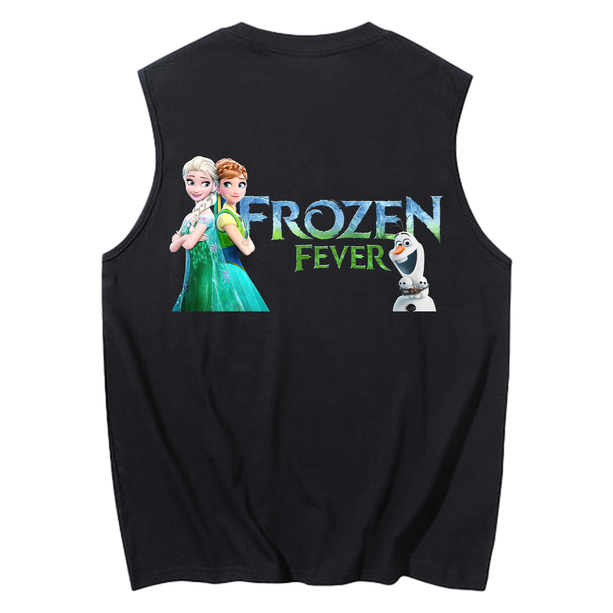 （画像用） アナと雪の女王 アンナ エルサ Frozen Anna Elsa コットン100％タンクトップ（背面プリント）