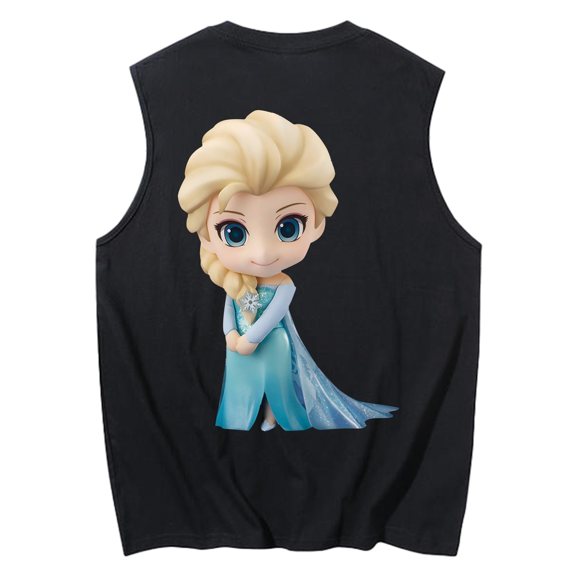 （画像用） アナと雪の女王 アンナ エルサ Frozen Anna Elsa コットン100％タンクトップ（背面プリント）