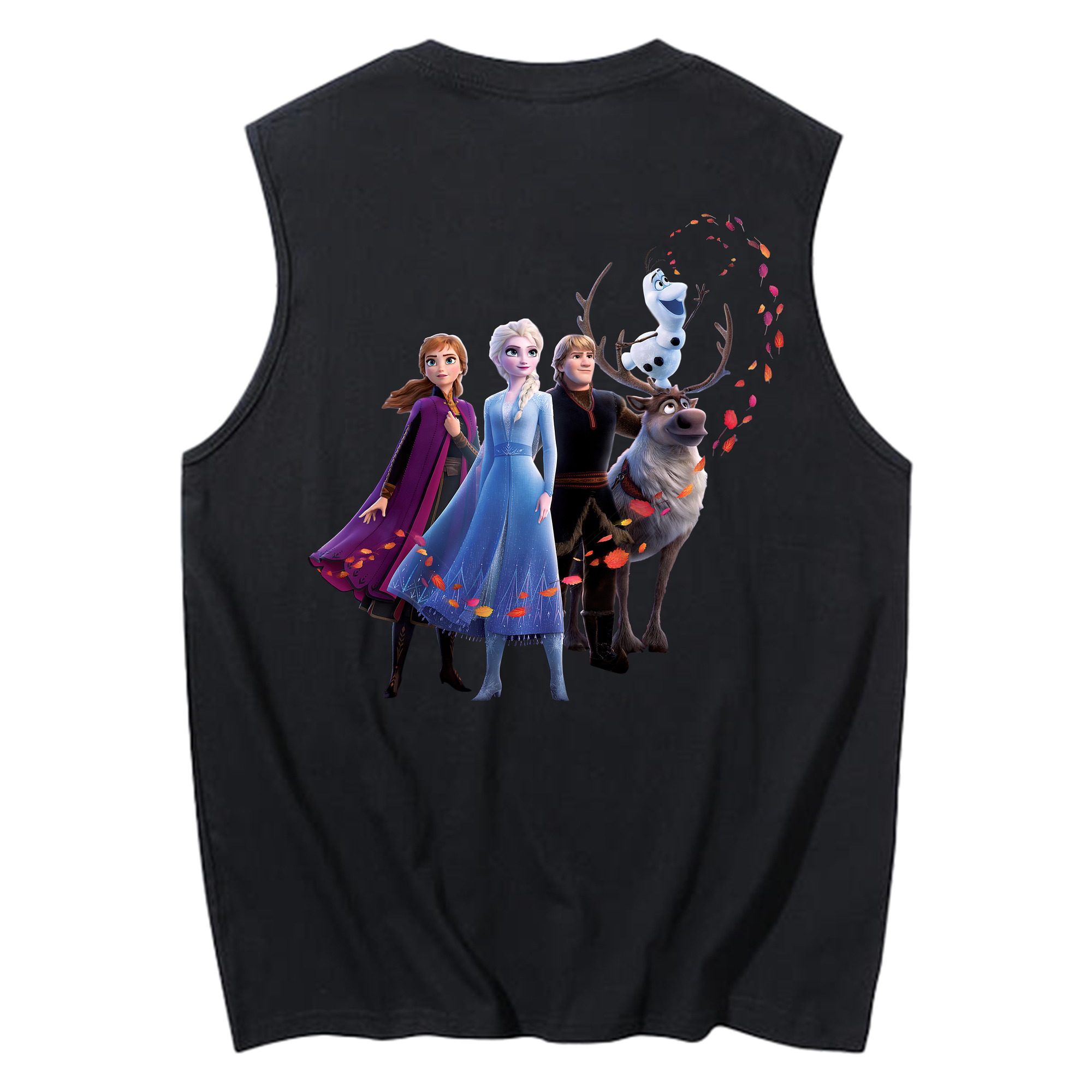 （画像用） アナと雪の女王 アンナ エルサ Frozen Anna Elsa コットン100％タンクトップ（背面プリント）