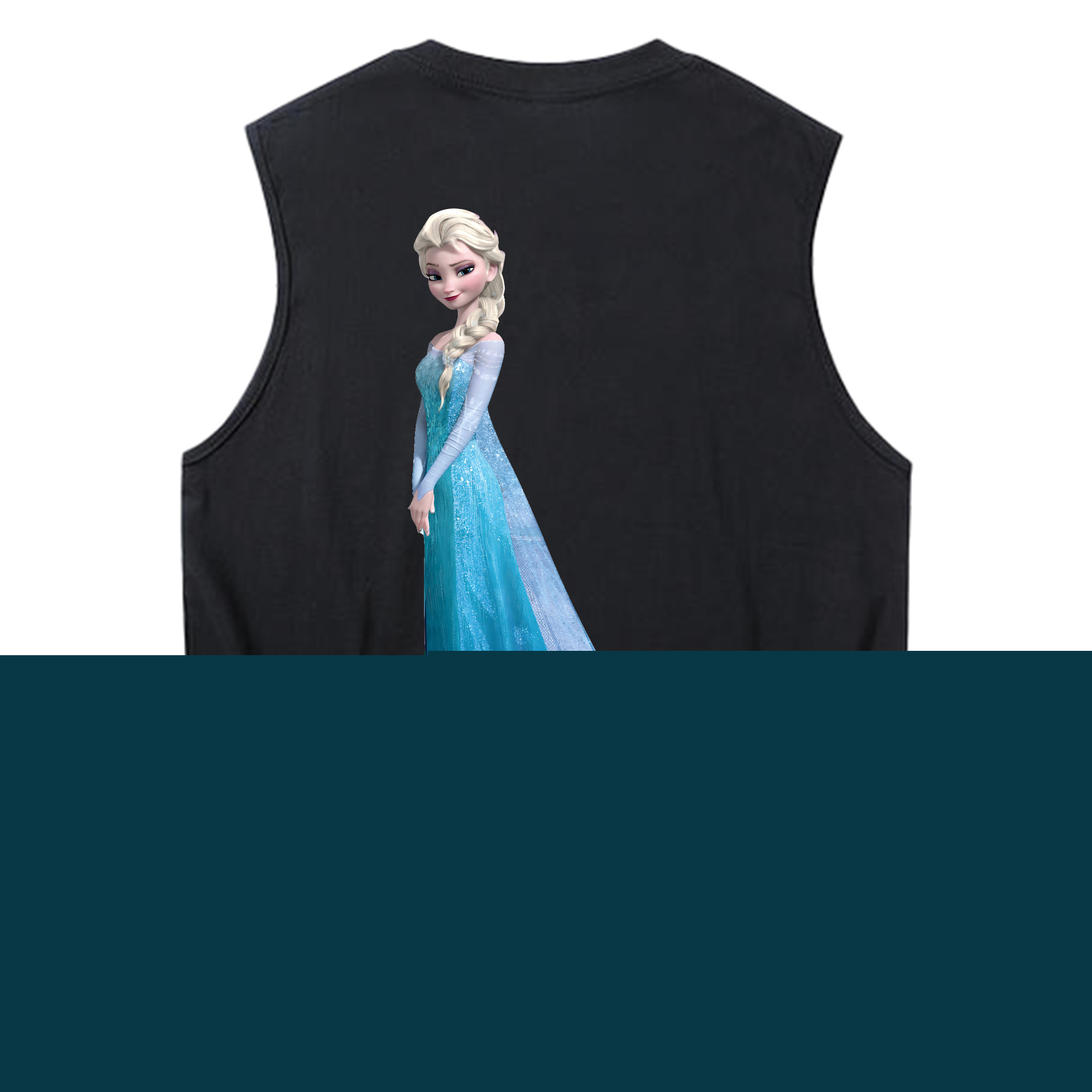 （画像用） アナと雪の女王 アンナ エルサ Frozen Anna Elsa コットン100％タンクトップ（背面プリント）