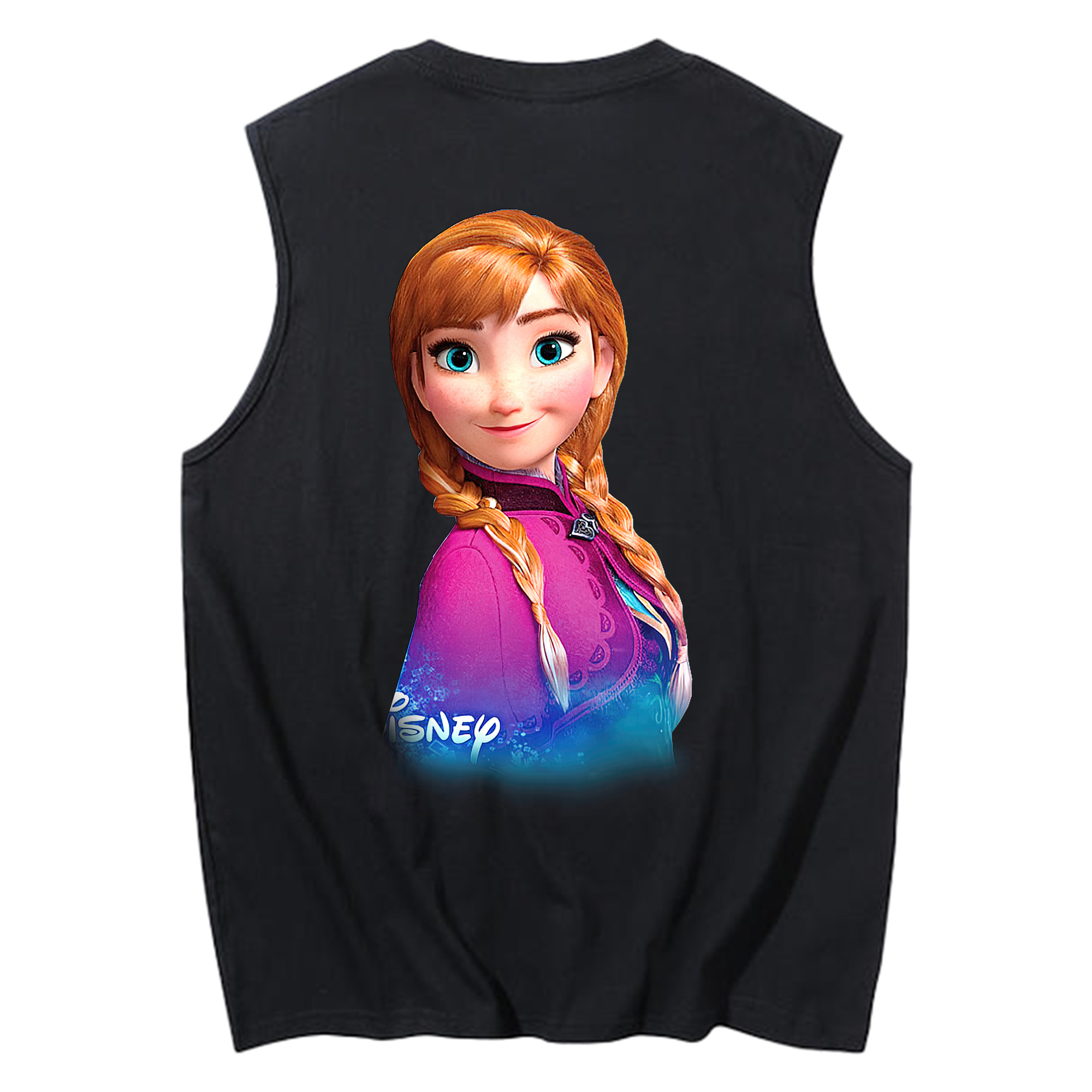 （画像用） アナと雪の女王 アンナ エルサ Frozen Anna Elsa コットン100％タンクトップ（背面プリント）