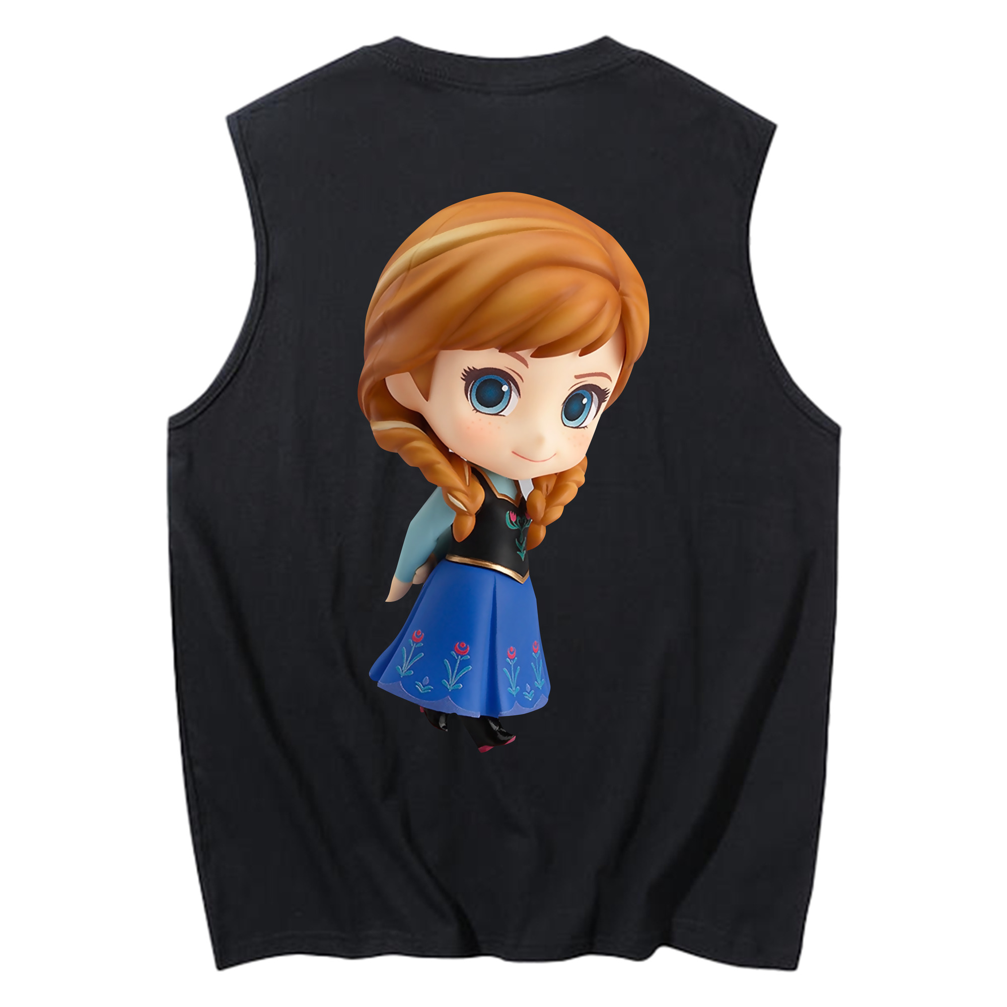 （画像用） アナと雪の女王 アンナ エルサ Frozen Anna Elsa コットン100％タンクトップ（背面プリント）
