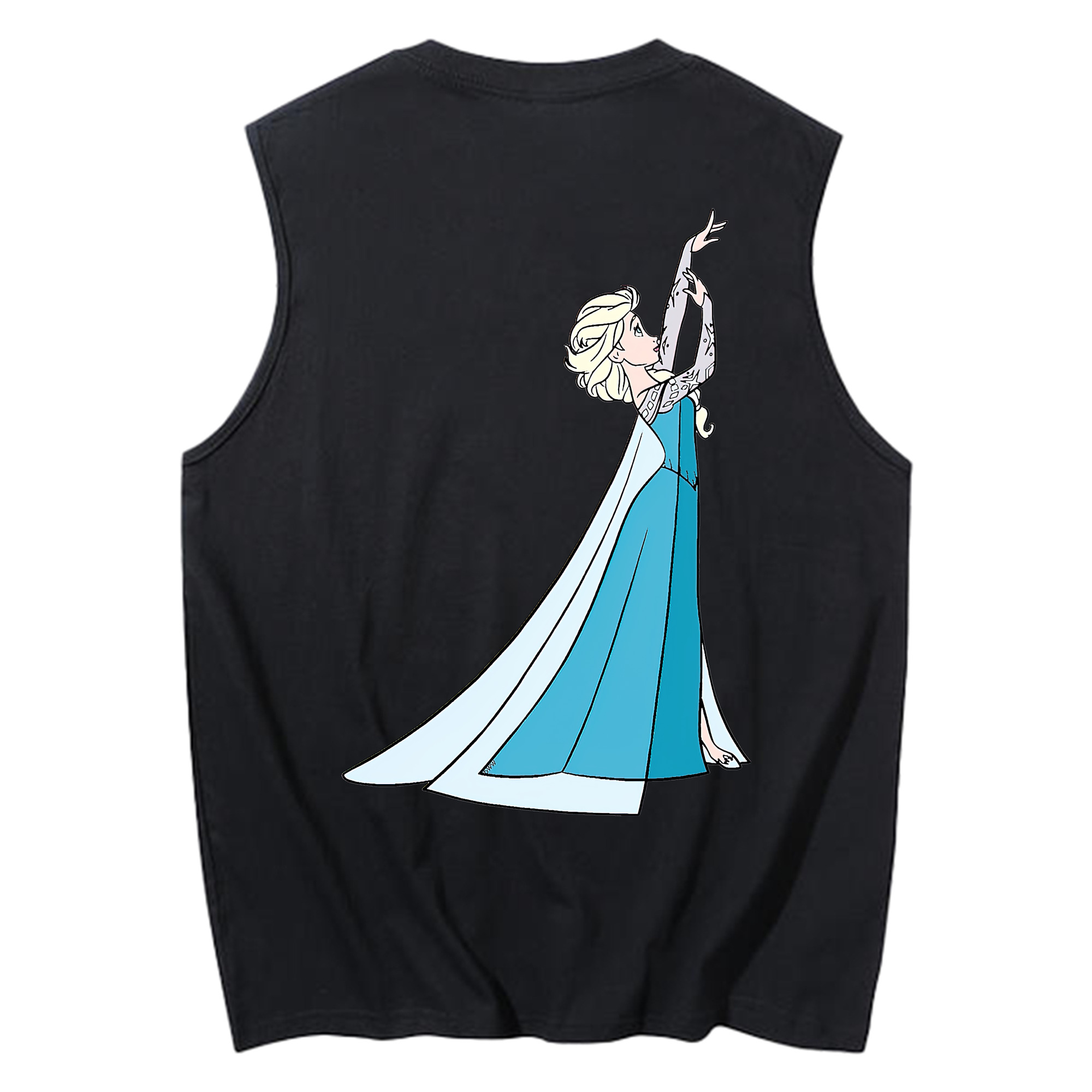 （画像用） アナと雪の女王 アンナ エルサ Frozen Anna Elsa コットン100％タンクトップ（背面プリント）