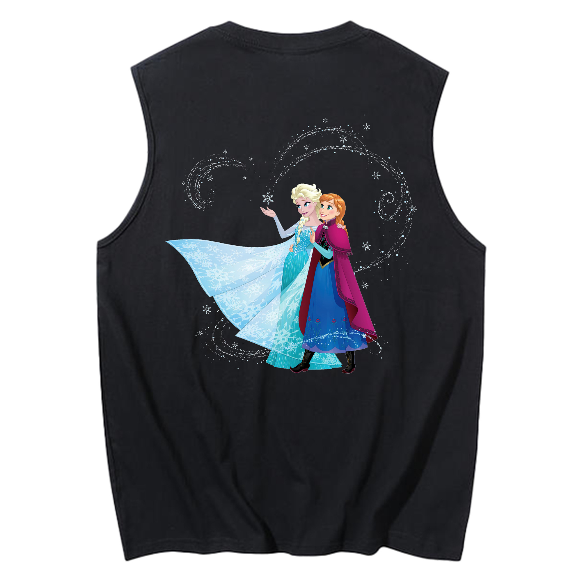 （画像用） アナと雪の女王 アンナ エルサ Frozen Anna Elsa コットン100％タンクトップ（背面プリント）