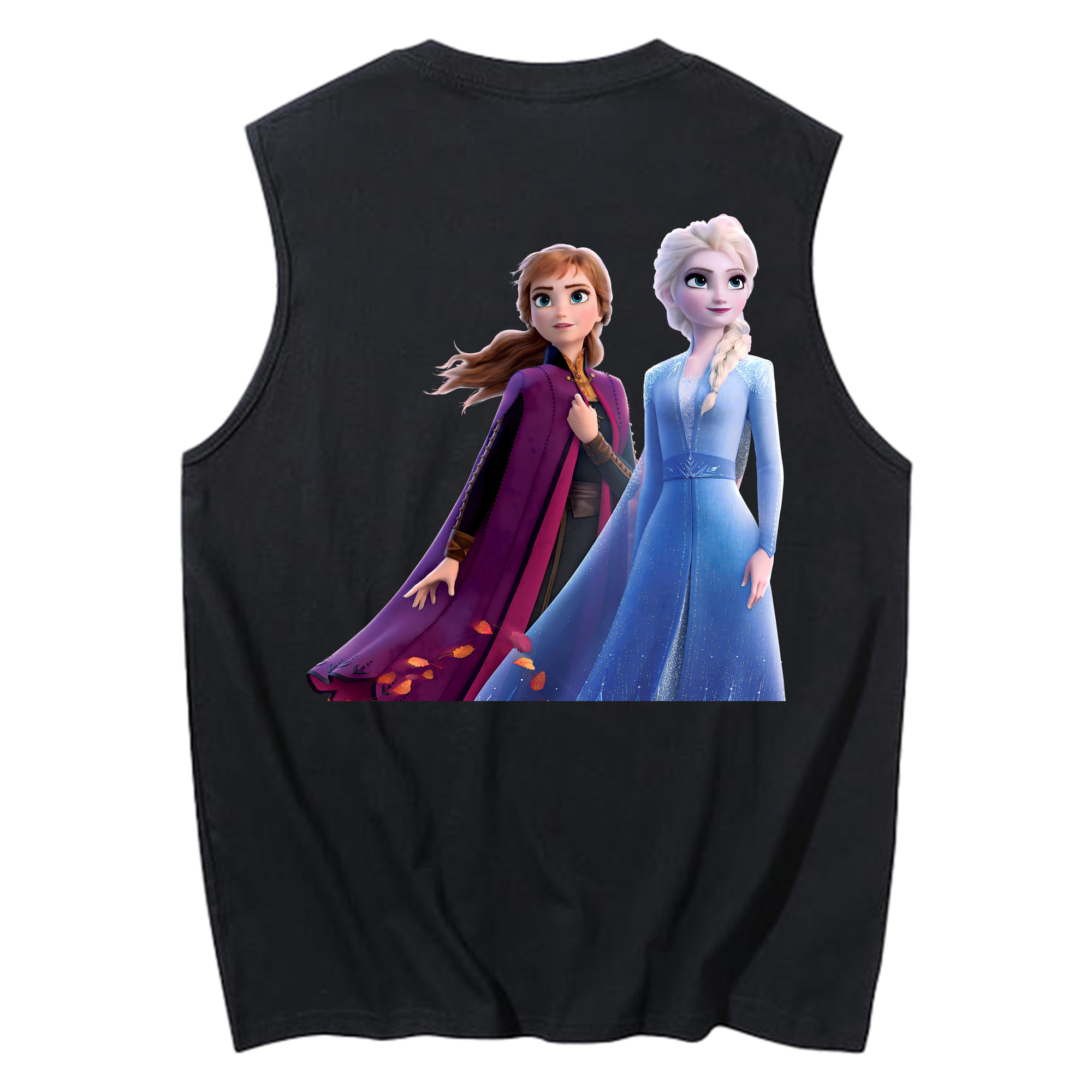 （画像用） アナと雪の女王 アンナ エルサ Frozen Anna Elsa コットン100％タンクトップ（背面プリント）