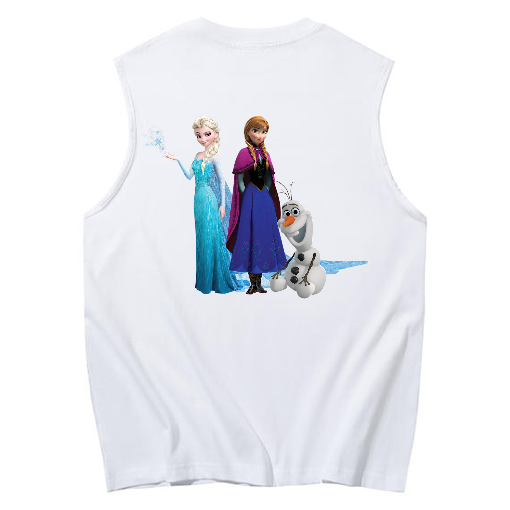 （画像用） アナと雪の女王 アンナ エルサ Frozen Anna Elsa コットン100％タンクトップ（背面プリント）