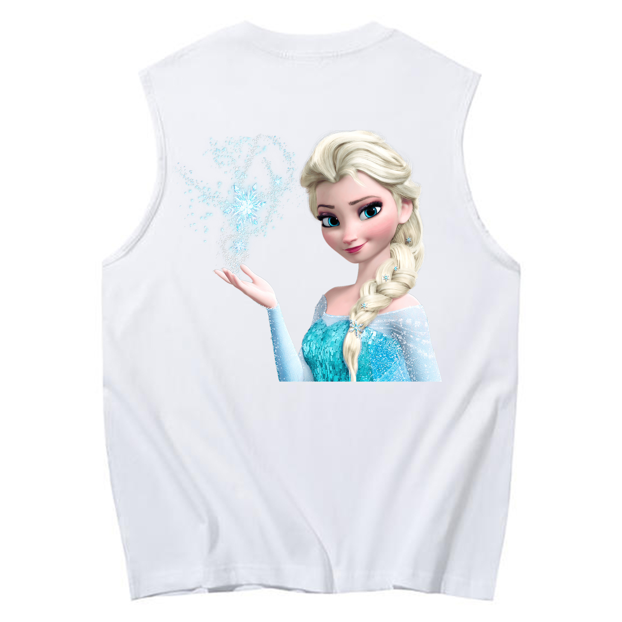 （画像用） アナと雪の女王 アンナ エルサ Frozen Anna Elsa コットン100％タンクトップ（背面プリント）