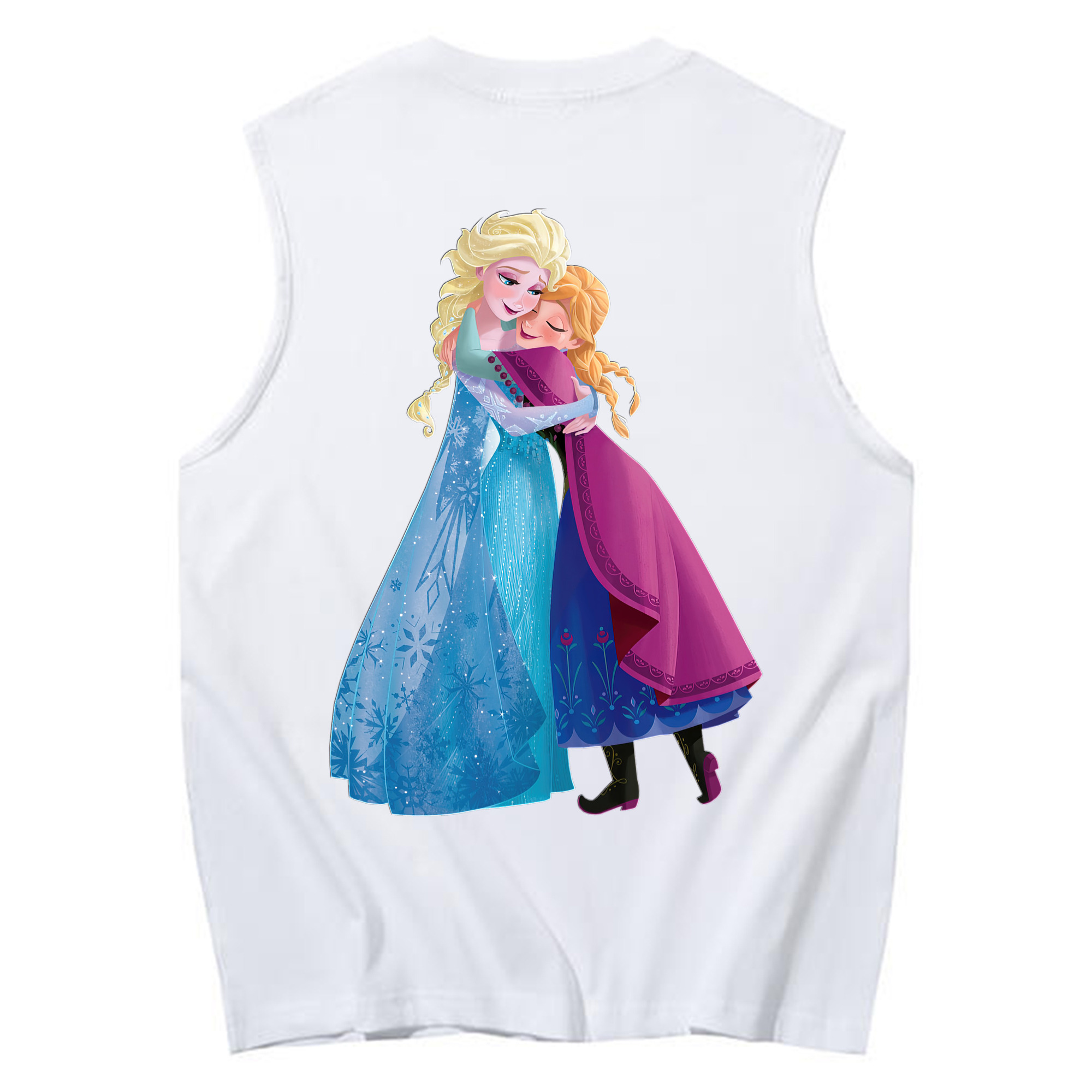 （画像用） アナと雪の女王 アンナ エルサ Frozen Anna Elsa コットン100％タンクトップ（背面プリント）