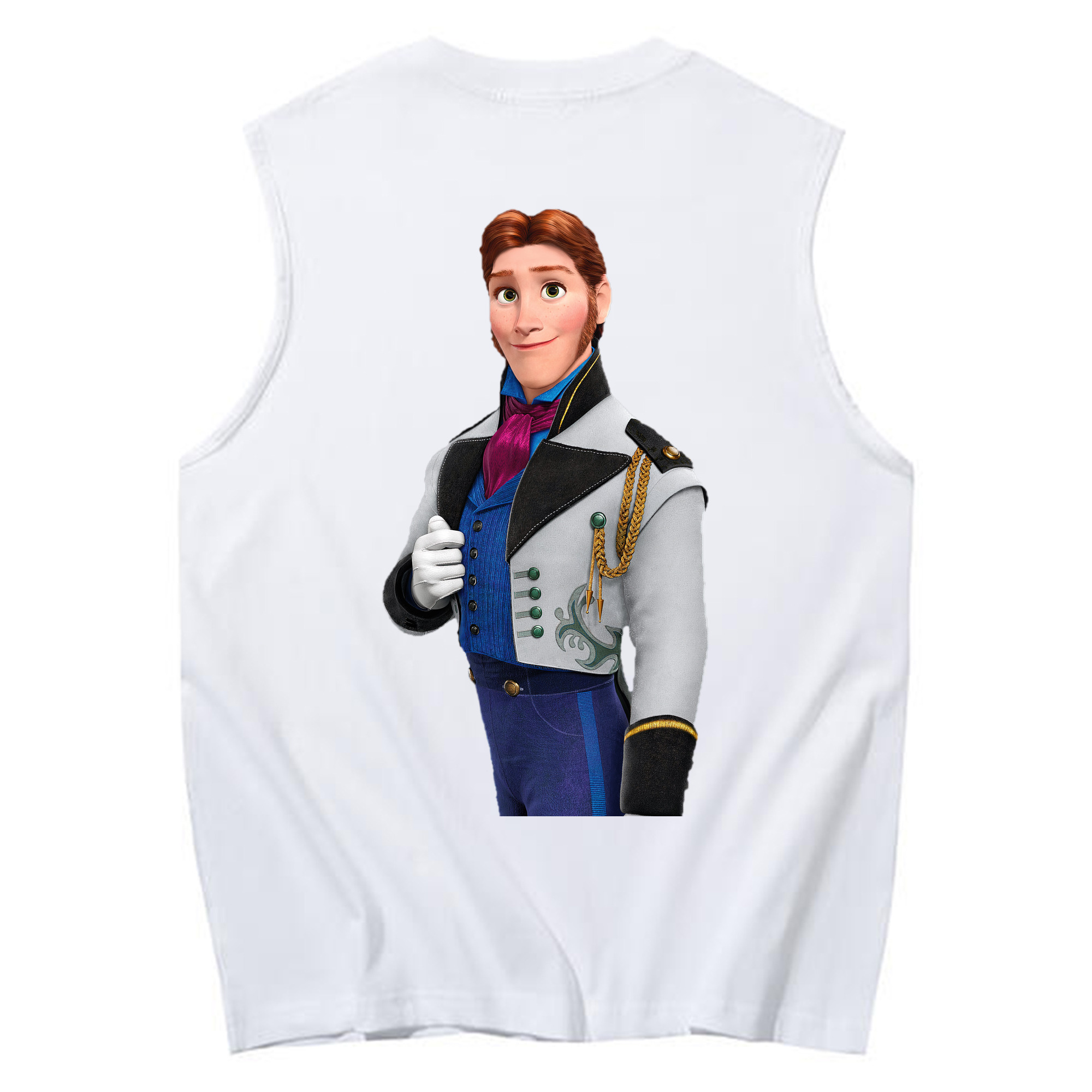 （画像用） アナと雪の女王 アンナ エルサ Frozen Anna Elsa コットン100％タンクトップ（背面プリント）