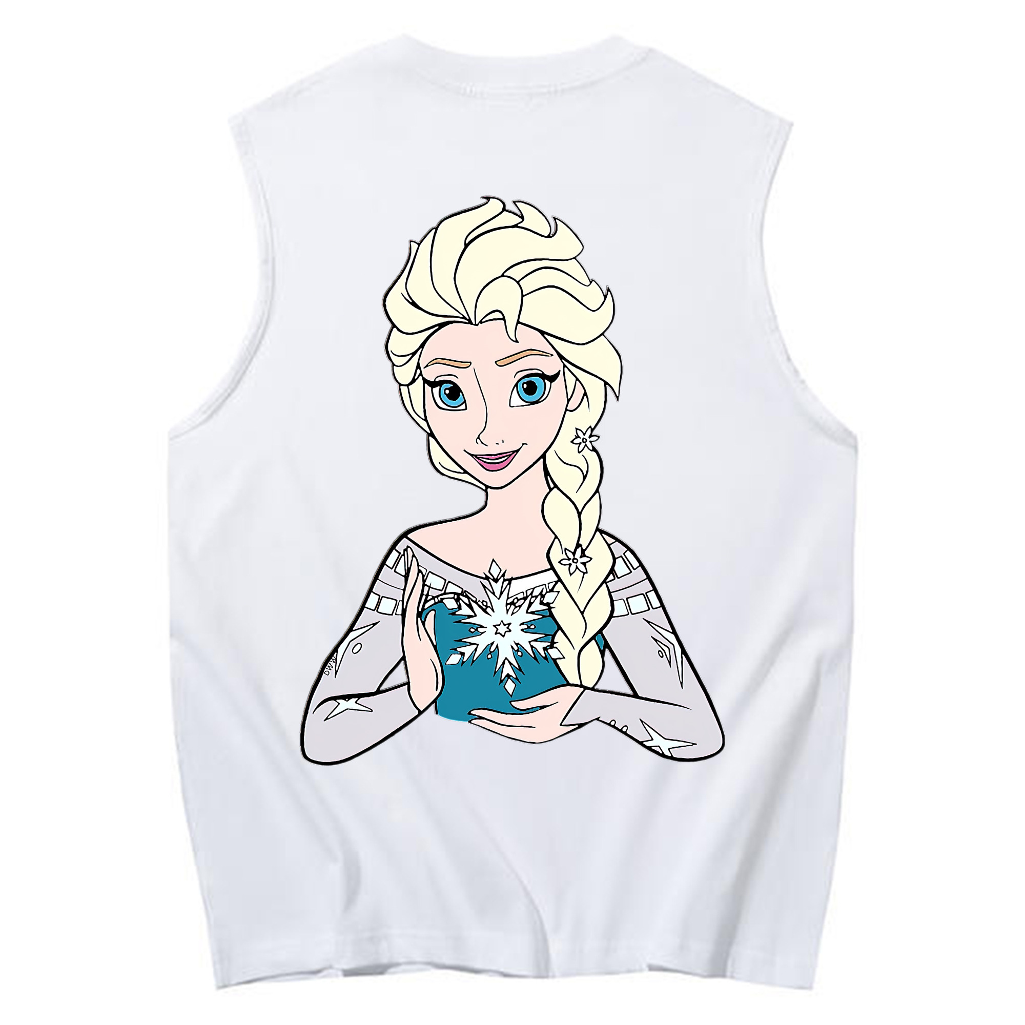 （画像用） アナと雪の女王 アンナ エルサ Frozen Anna Elsa コットン100％タンクトップ（背面プリント）