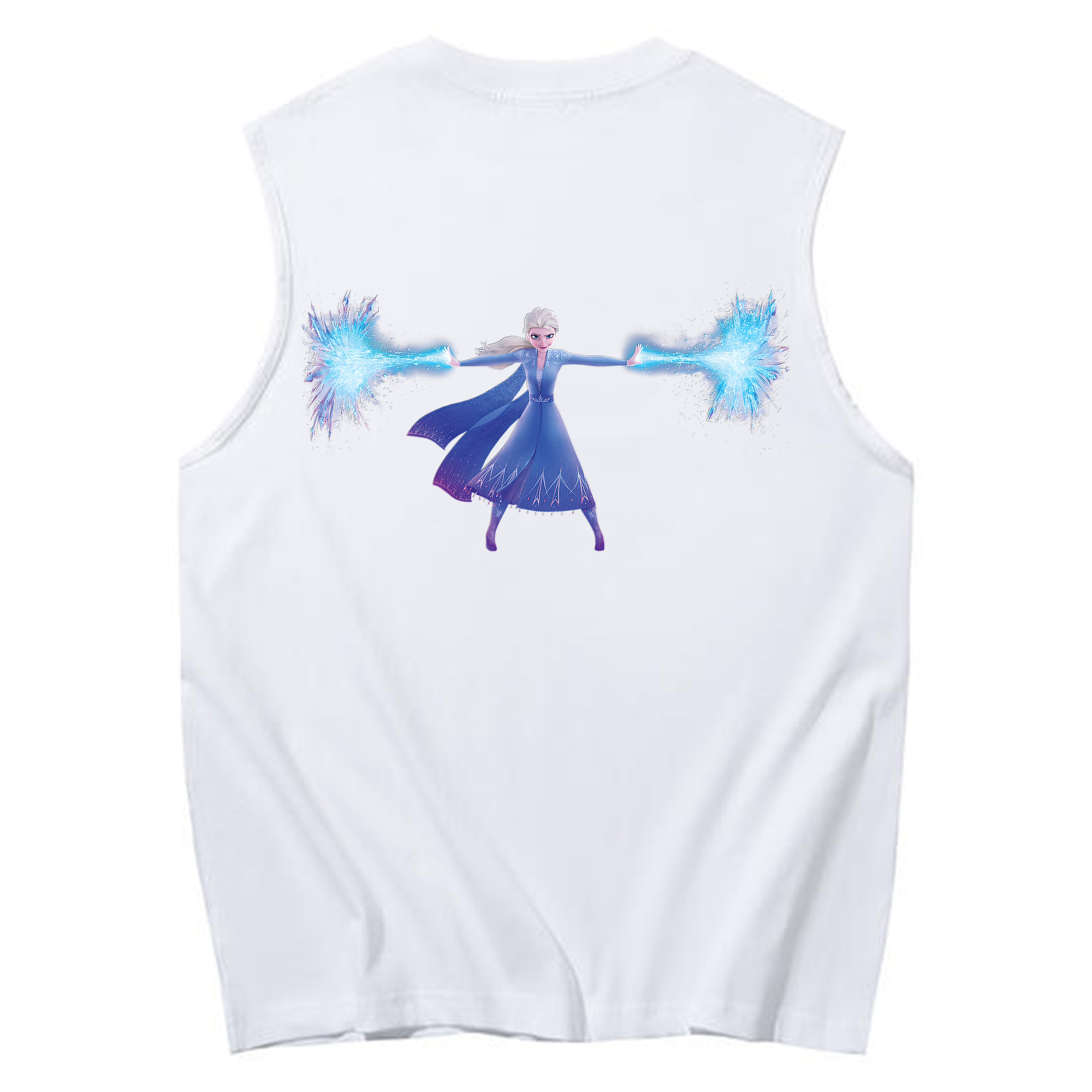 （画像用） アナと雪の女王 アンナ エルサ Frozen Anna Elsa コットン100％タンクトップ（背面プリント）