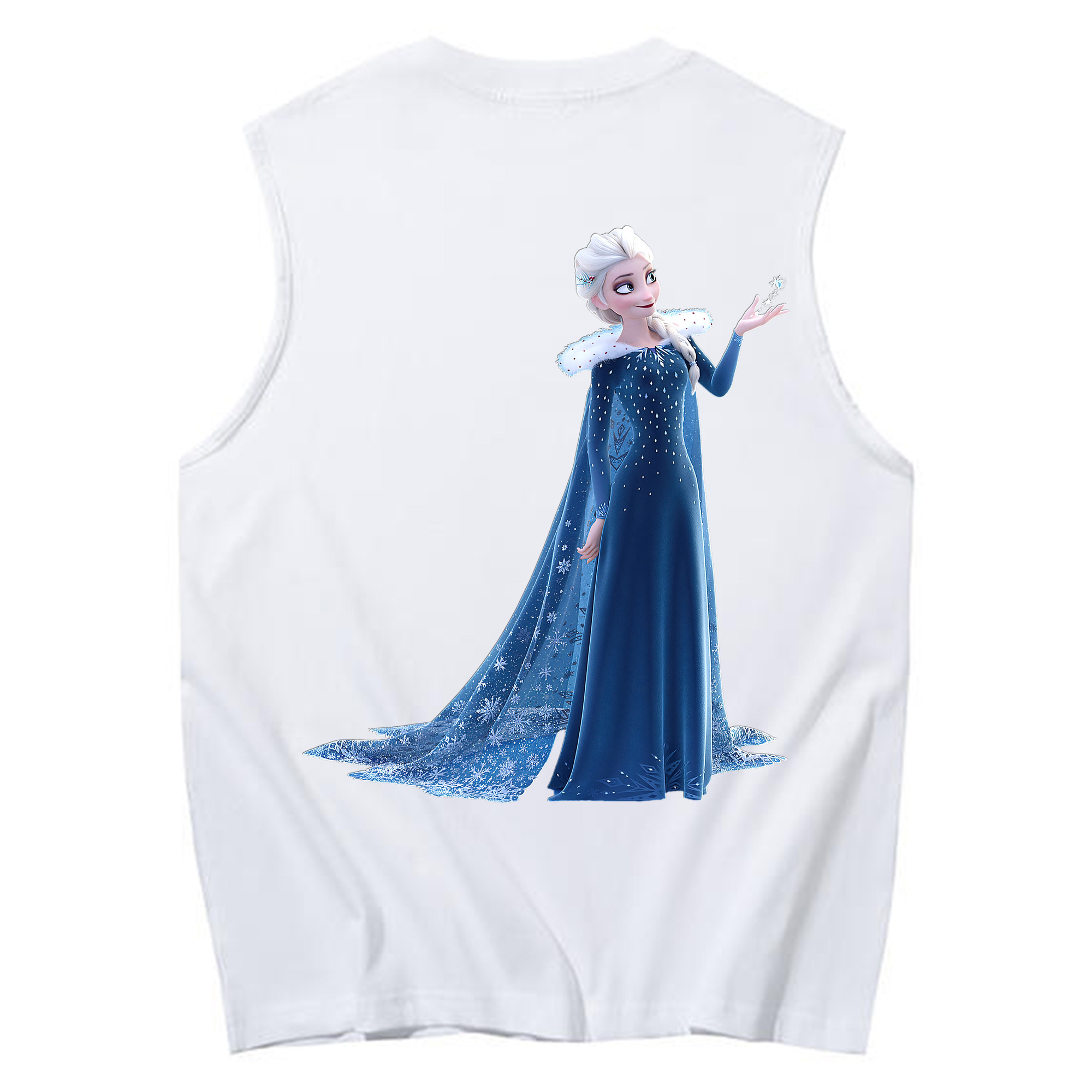 （画像用） アナと雪の女王 アンナ エルサ Frozen Anna Elsa コットン100％タンクトップ（背面プリント）