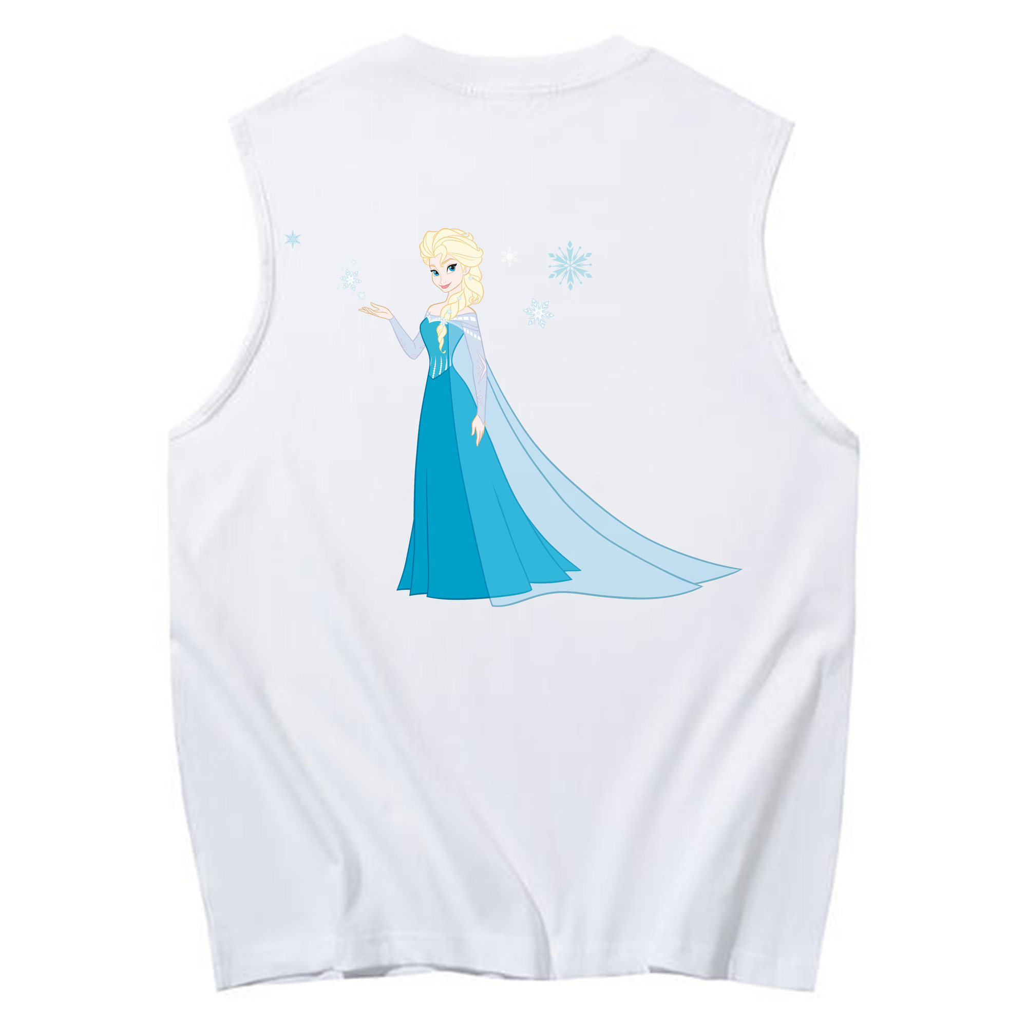 （画像用） アナと雪の女王 アンナ エルサ Frozen Anna Elsa コットン100％タンクトップ（背面プリント）