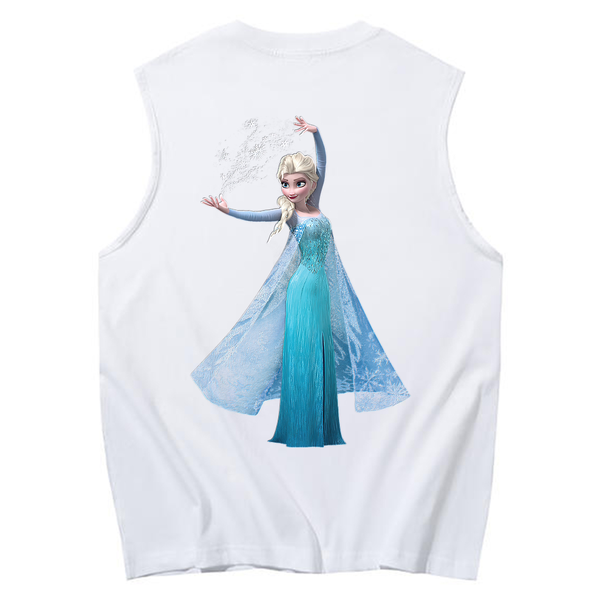 （画像用） アナと雪の女王 アンナ エルサ Frozen Anna Elsa コットン100％タンクトップ（背面プリント）