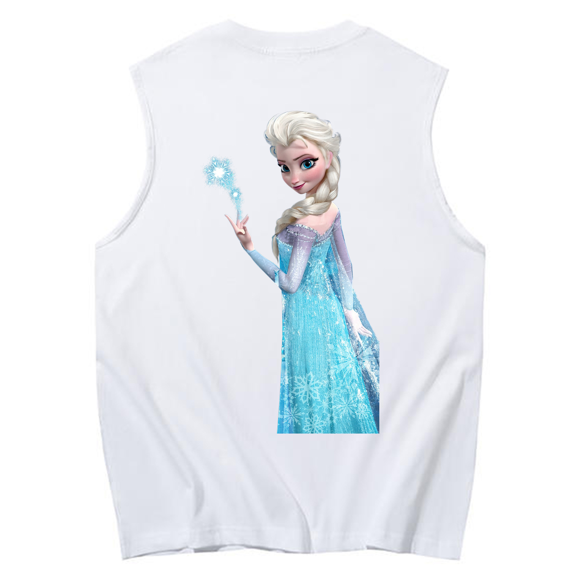 （画像用） アナと雪の女王 アンナ エルサ Frozen Anna Elsa コットン100％タンクトップ（背面プリント）