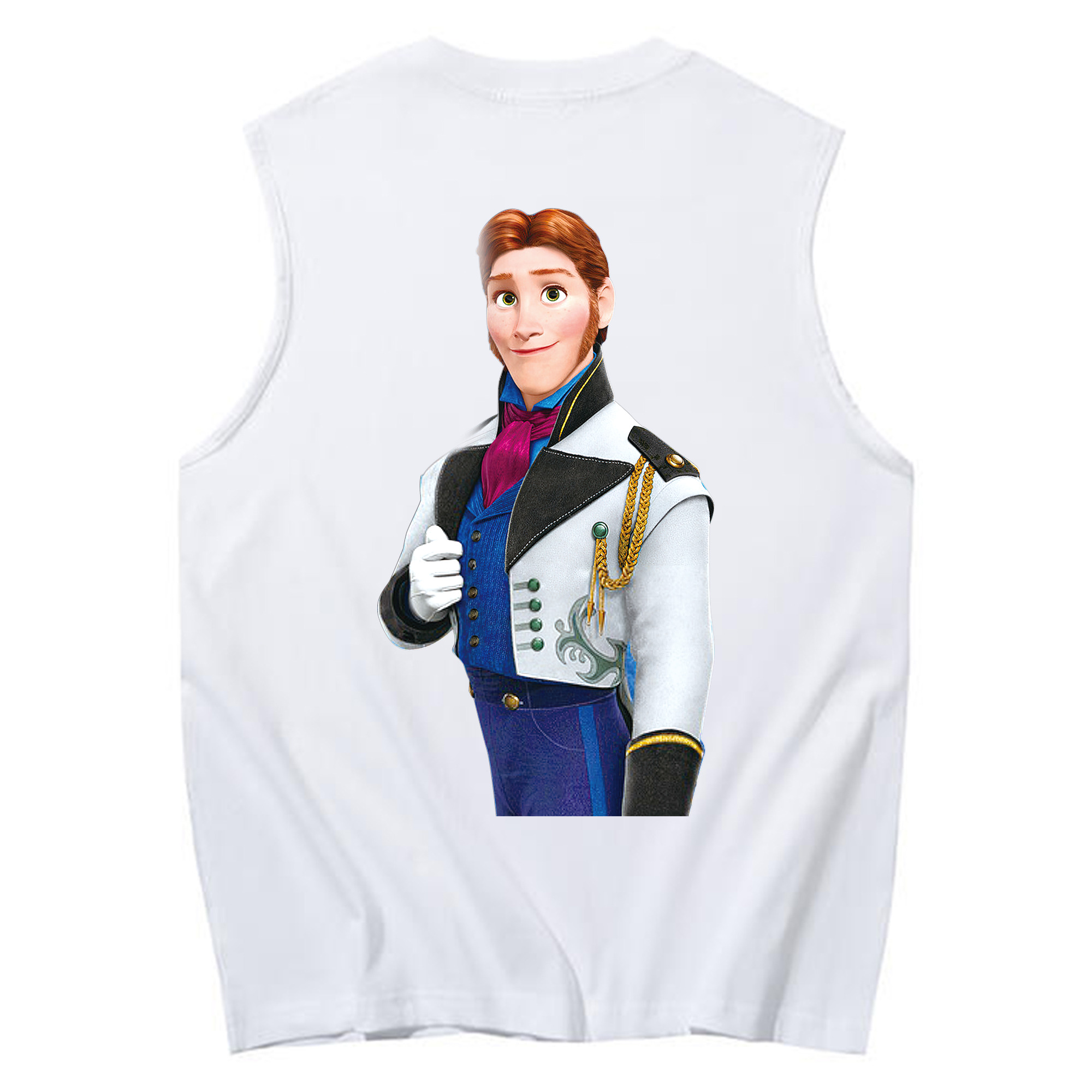 （画像用） アナと雪の女王 アンナ エルサ Frozen Anna Elsa コットン100％タンクトップ（背面プリント）