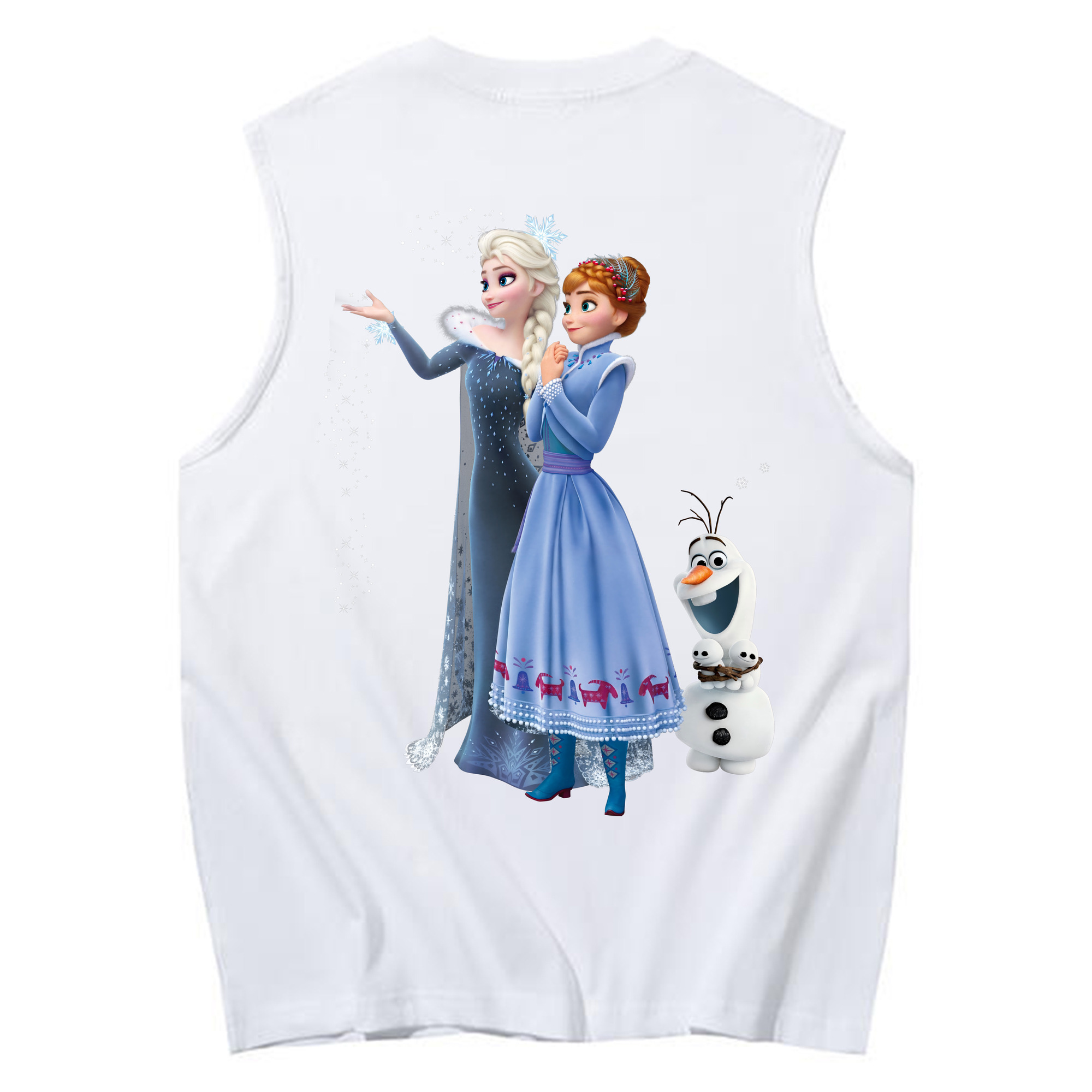 （画像用） アナと雪の女王 アンナ エルサ Frozen Anna Elsa コットン100％タンクトップ（背面プリント）