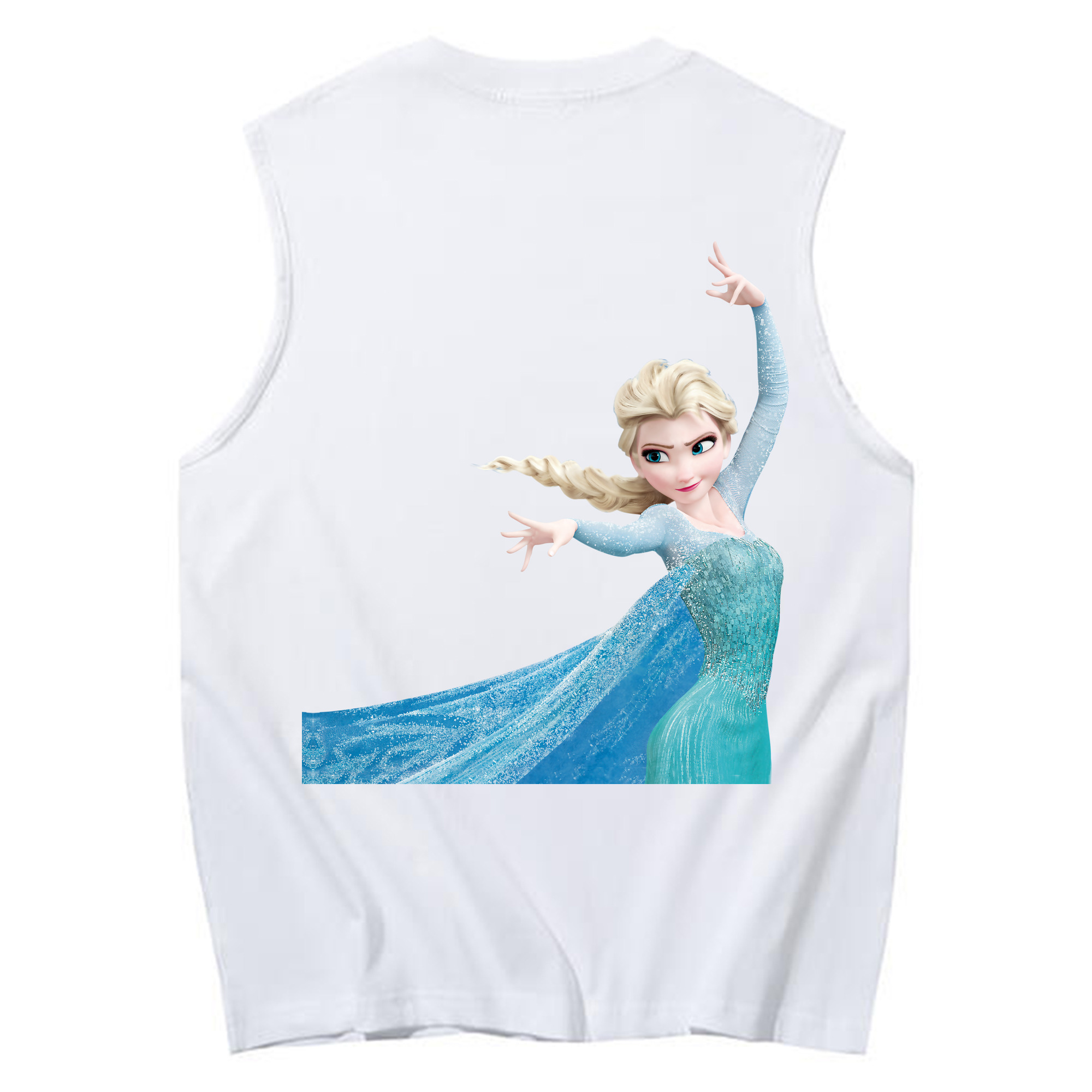 （画像用） アナと雪の女王 アンナ エルサ Frozen Anna Elsa コットン100％タンクトップ（背面プリント）