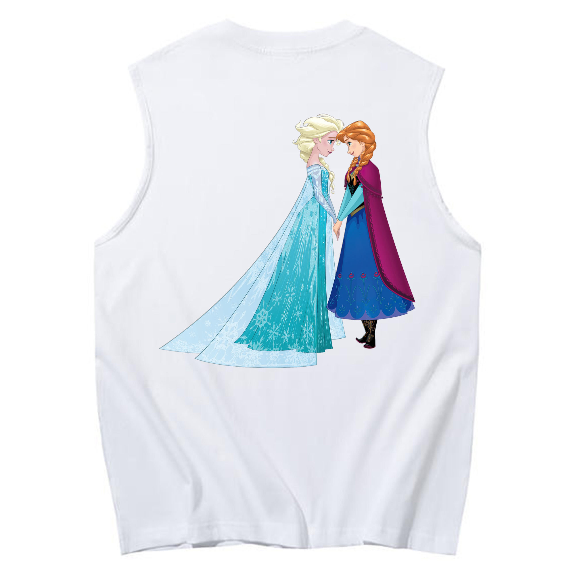 （画像用） アナと雪の女王 アンナ エルサ Frozen Anna Elsa コットン100％タンクトップ（背面プリント）