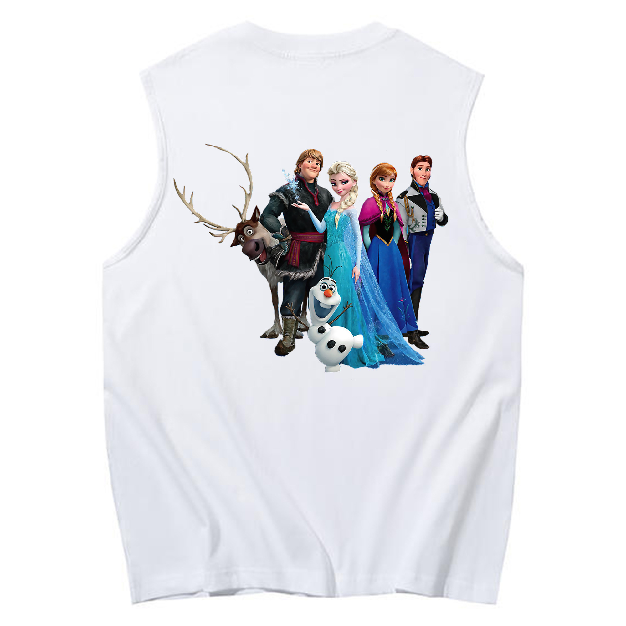 （画像用） アナと雪の女王 アンナ エルサ Frozen Anna Elsa コットン100％タンクトップ（背面プリント）