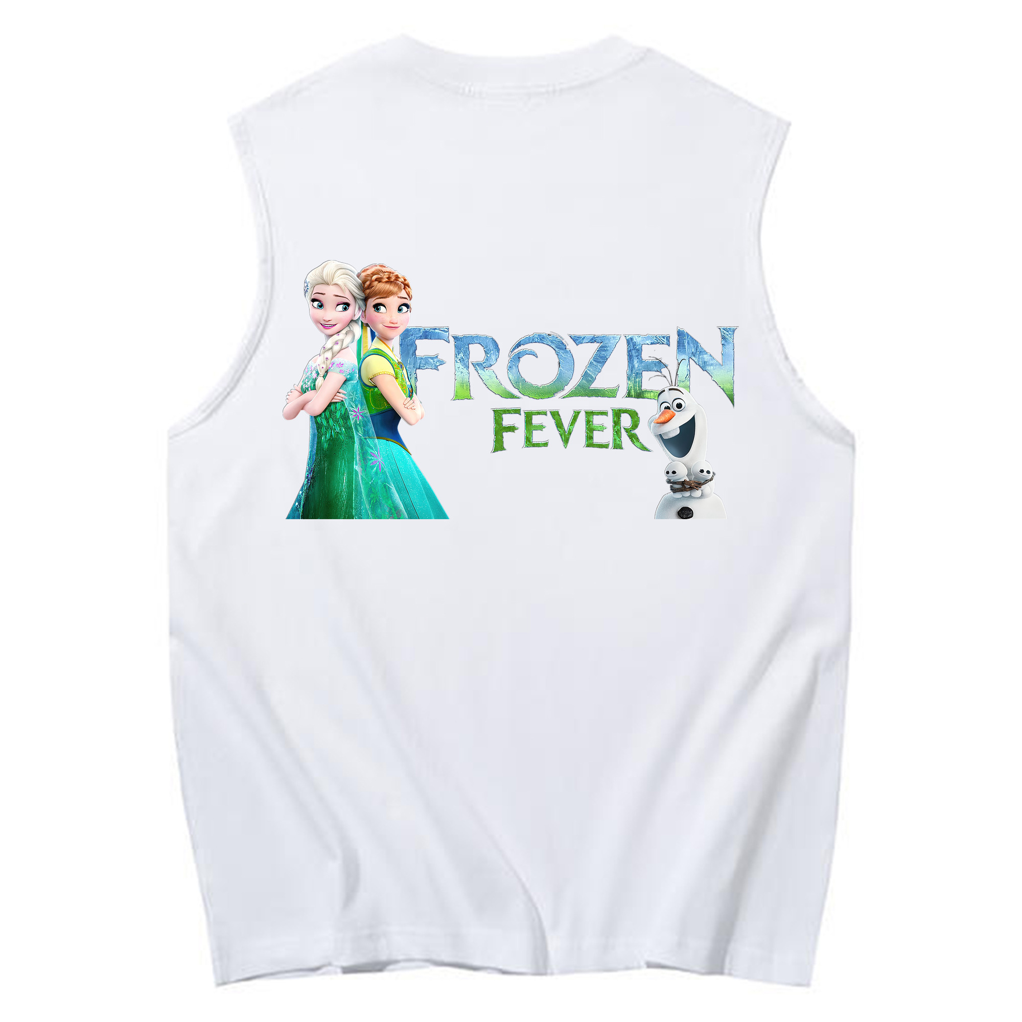 （画像用） アナと雪の女王 アンナ エルサ Frozen Anna Elsa コットン100％タンクトップ（背面プリント）