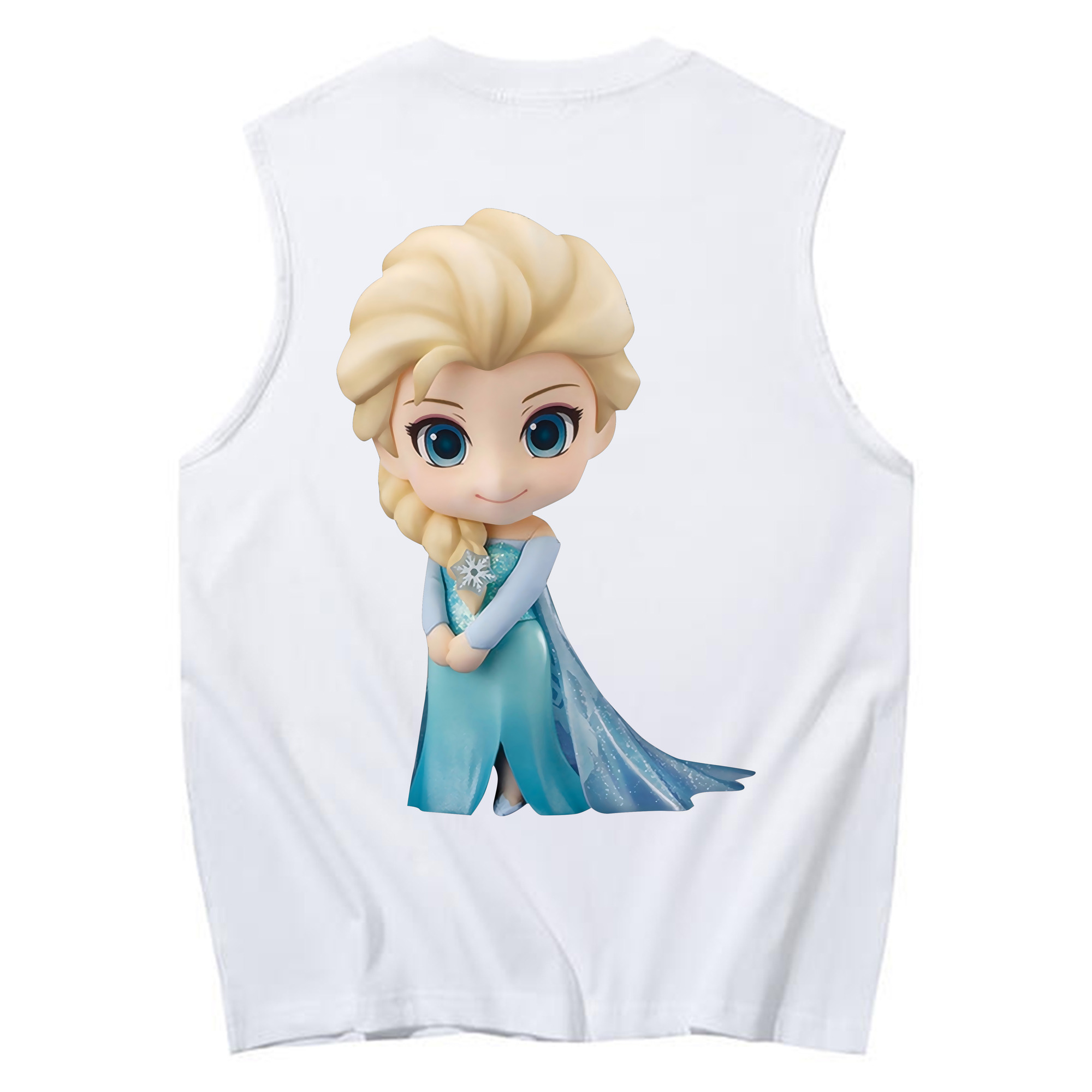 （画像用） アナと雪の女王 アンナ エルサ Frozen Anna Elsa コットン100％タンクトップ（背面プリント）