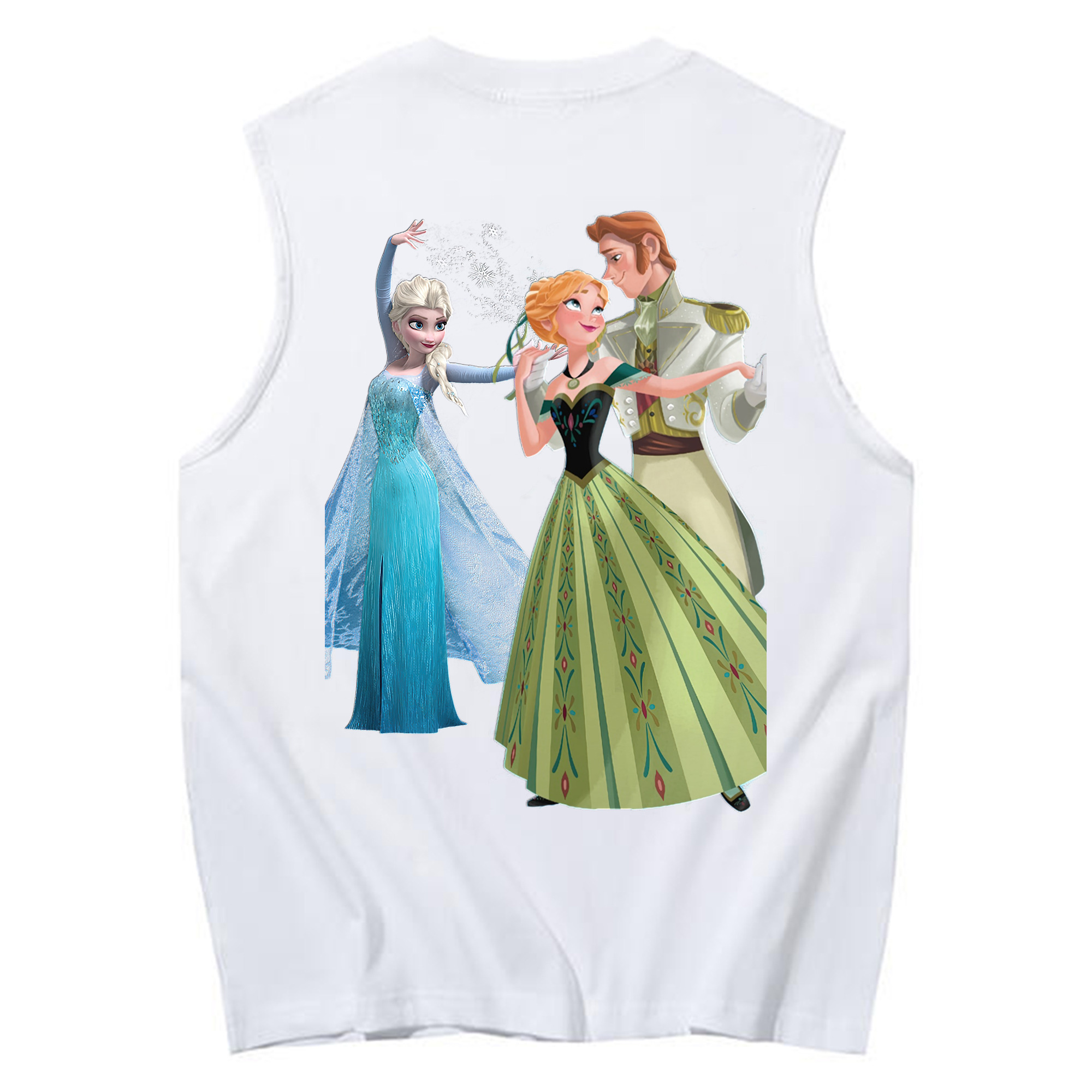 （画像用） アナと雪の女王 アンナ エルサ Frozen Anna Elsa コットン100％タンクトップ（背面プリント）