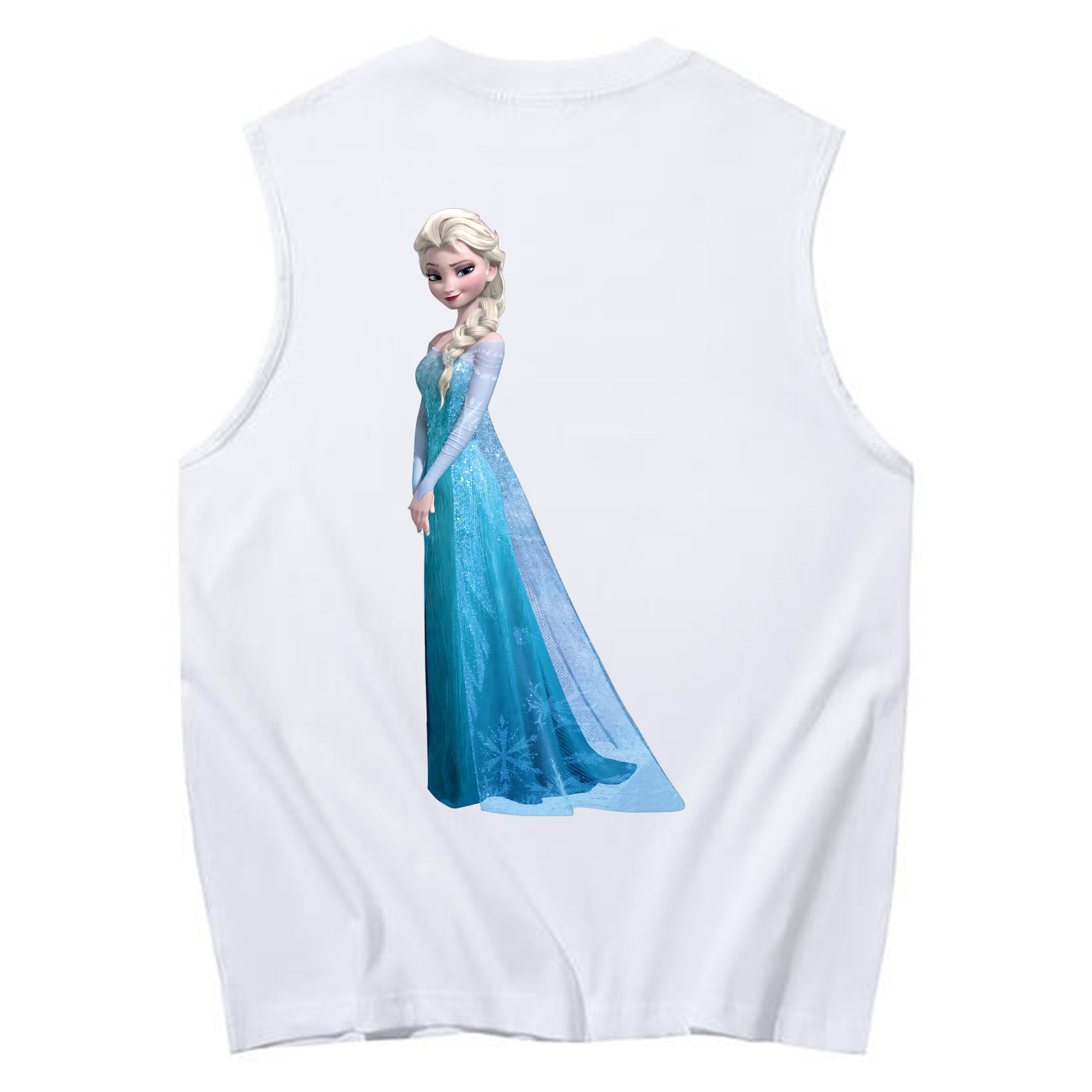 （画像用） アナと雪の女王 アンナ エルサ Frozen Anna Elsa コットン100％タンクトップ（背面プリント）