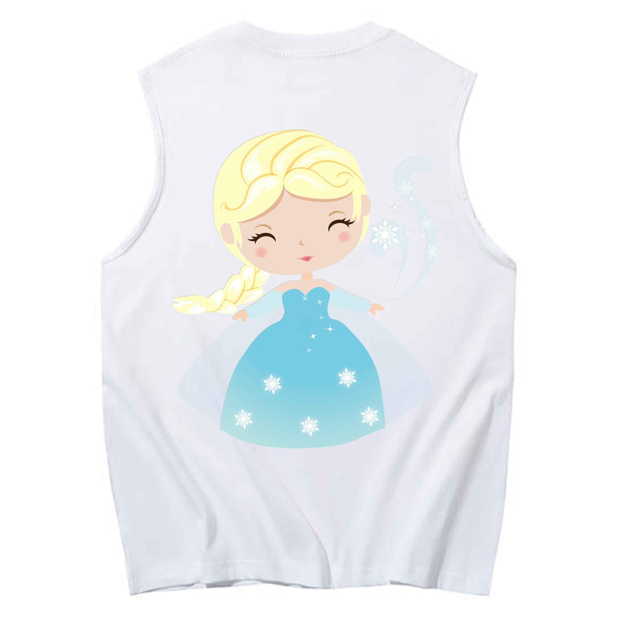 （画像用） アナと雪の女王 アンナ エルサ Frozen Anna Elsa コットン100％タンクトップ（背面プリント）