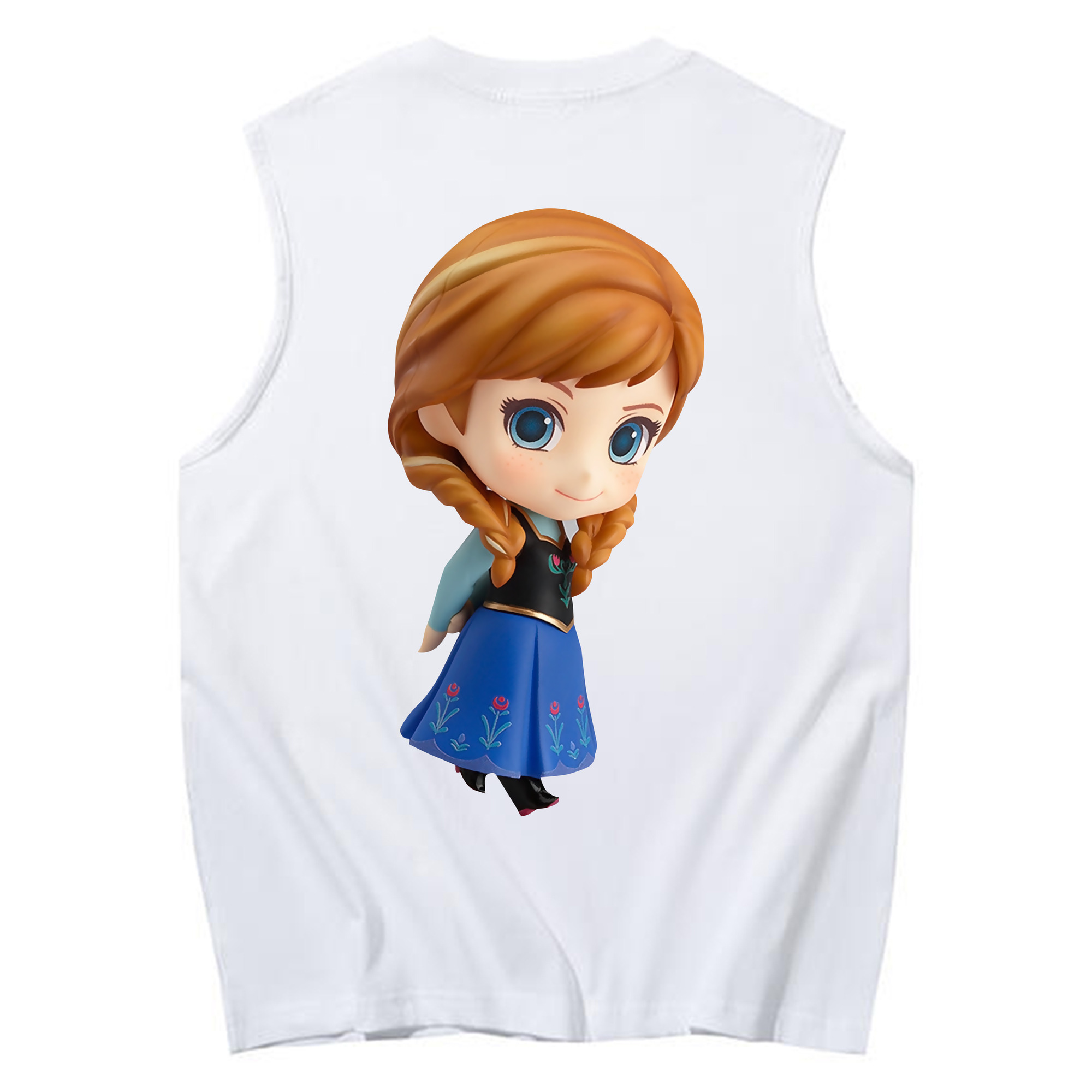 （画像用） アナと雪の女王 アンナ エルサ Frozen Anna Elsa コットン100％タンクトップ（背面プリント）