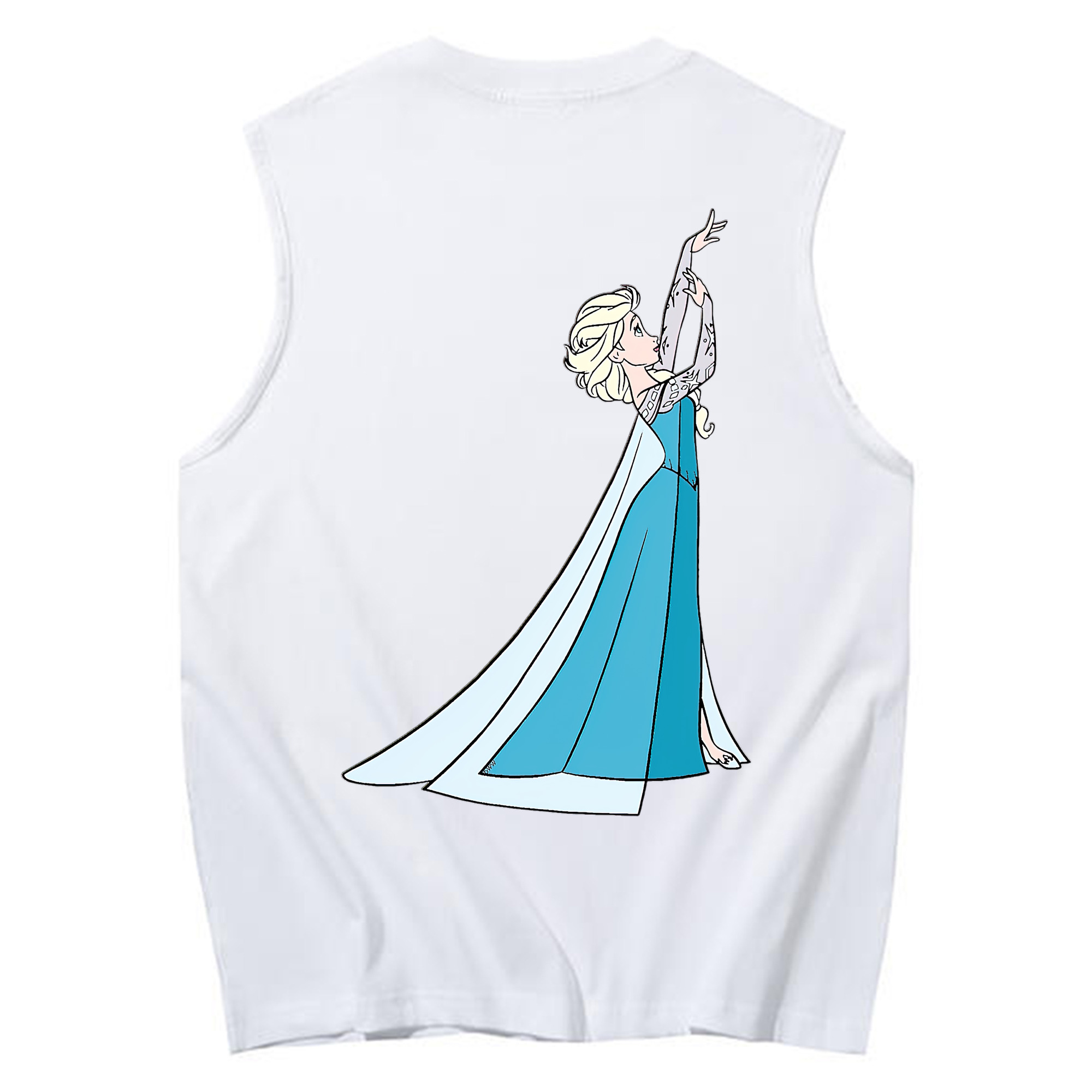 （画像用） アナと雪の女王 アンナ エルサ Frozen Anna Elsa コットン100％タンクトップ（背面プリント）