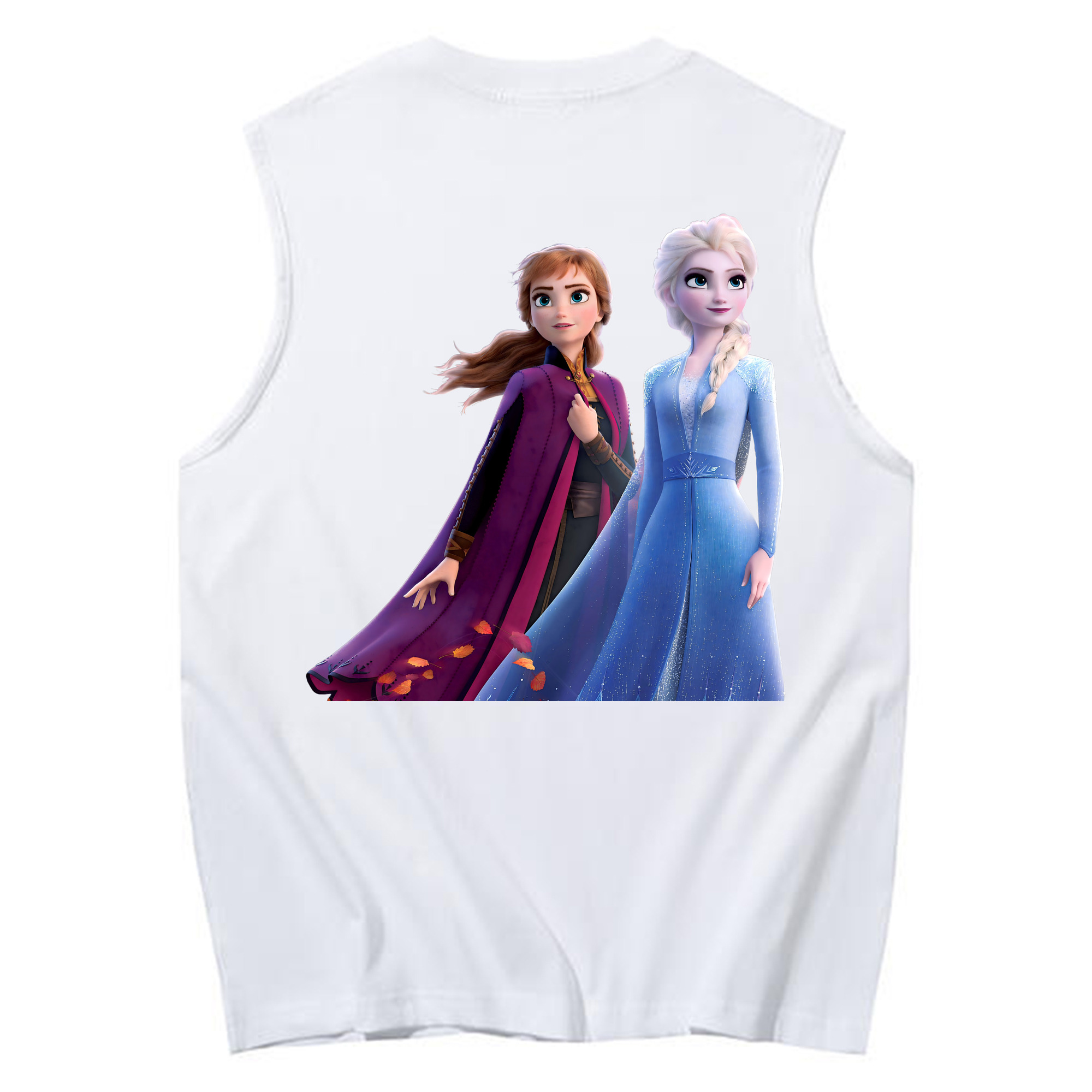 （画像用） アナと雪の女王 アンナ エルサ Frozen Anna Elsa コットン100％タンクトップ（背面プリント）