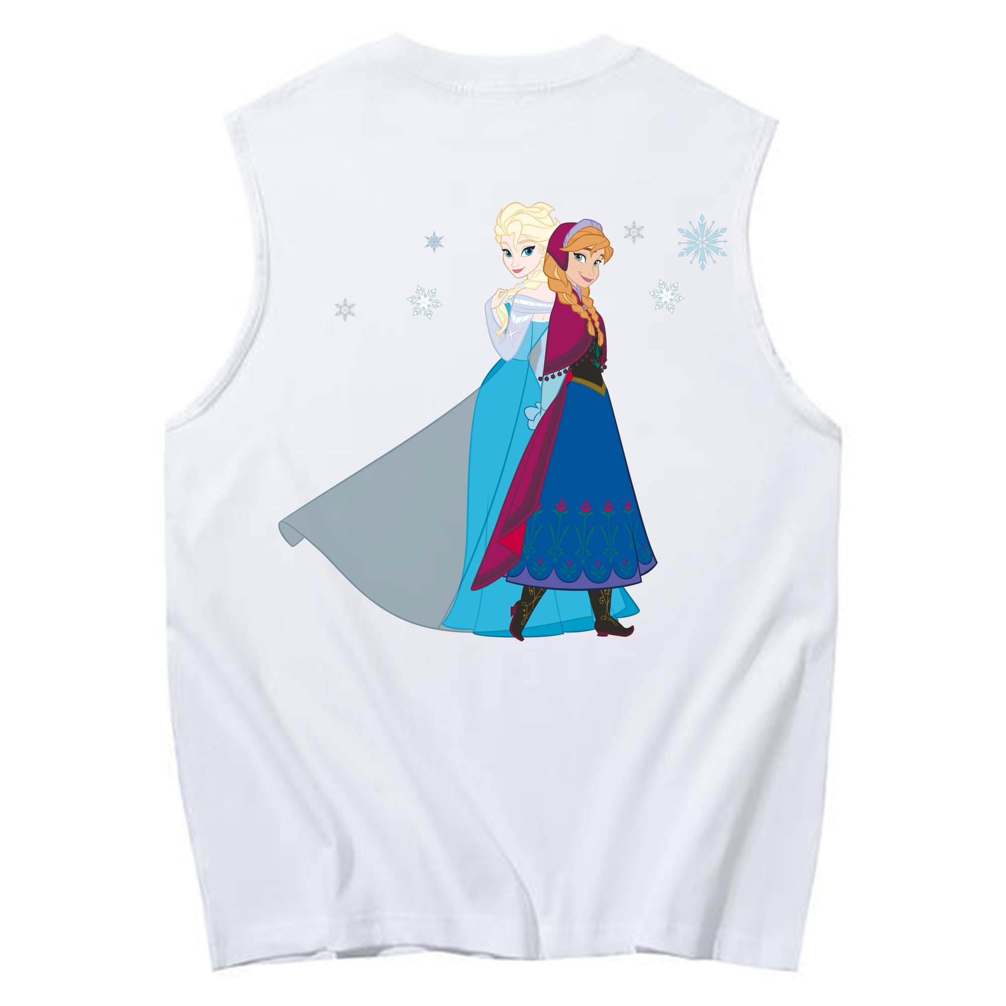 （画像用） アナと雪の女王 アンナ エルサ Frozen Anna Elsa コットン100％タンクトップ（背面プリント）