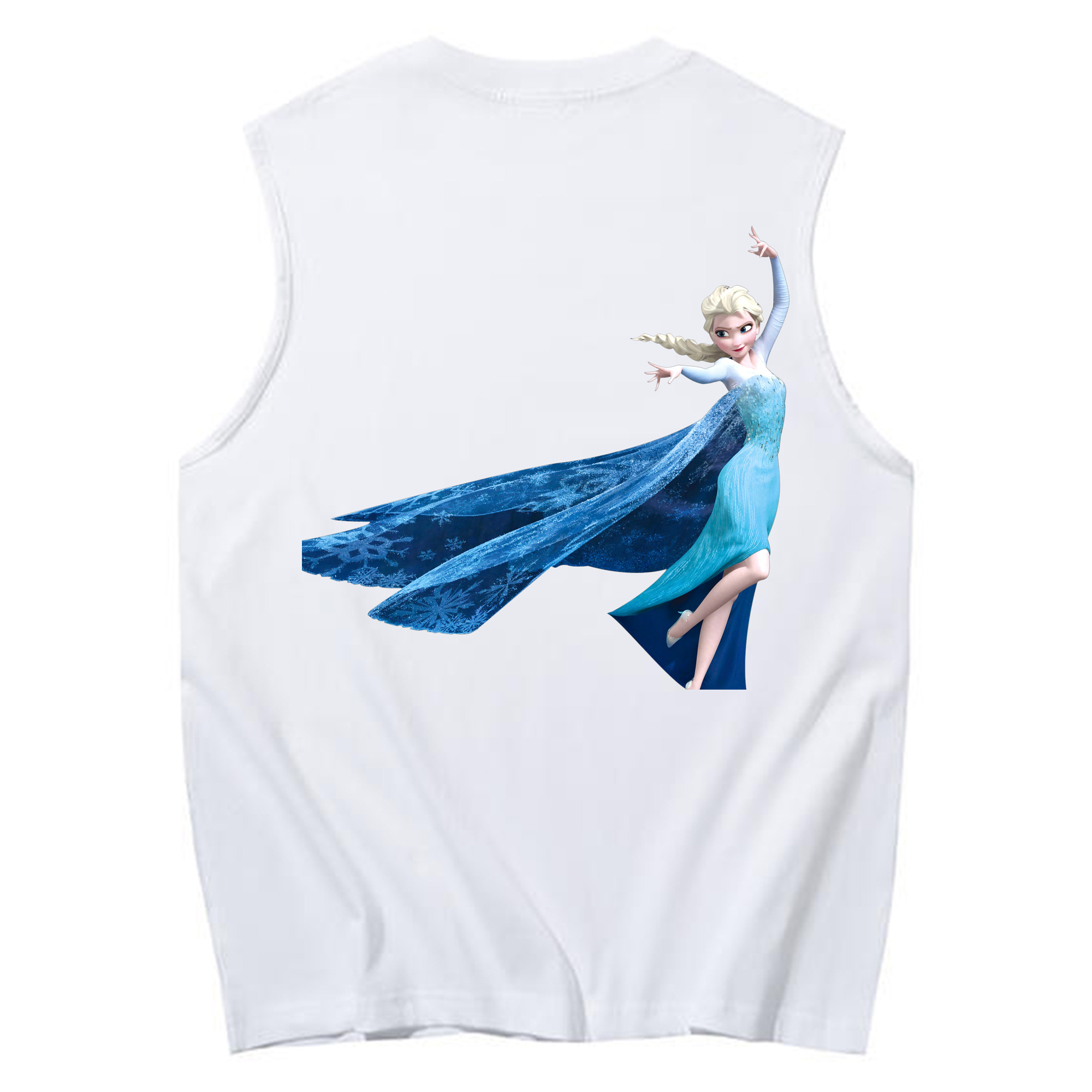 （画像用） アナと雪の女王 アンナ エルサ Frozen Anna Elsa コットン100％タンクトップ（背面プリント）