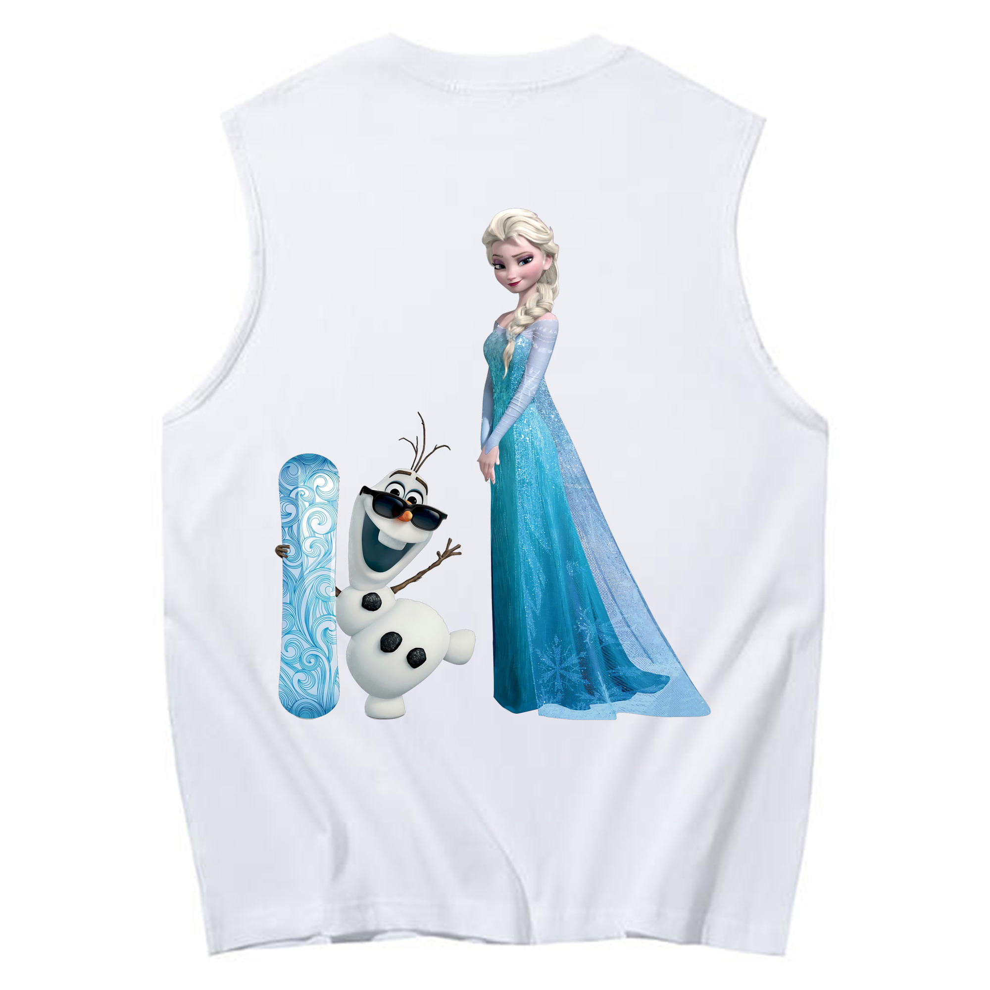 （画像用） アナと雪の女王 アンナ エルサ Frozen Anna Elsa コットン100％タンクトップ（背面プリント）