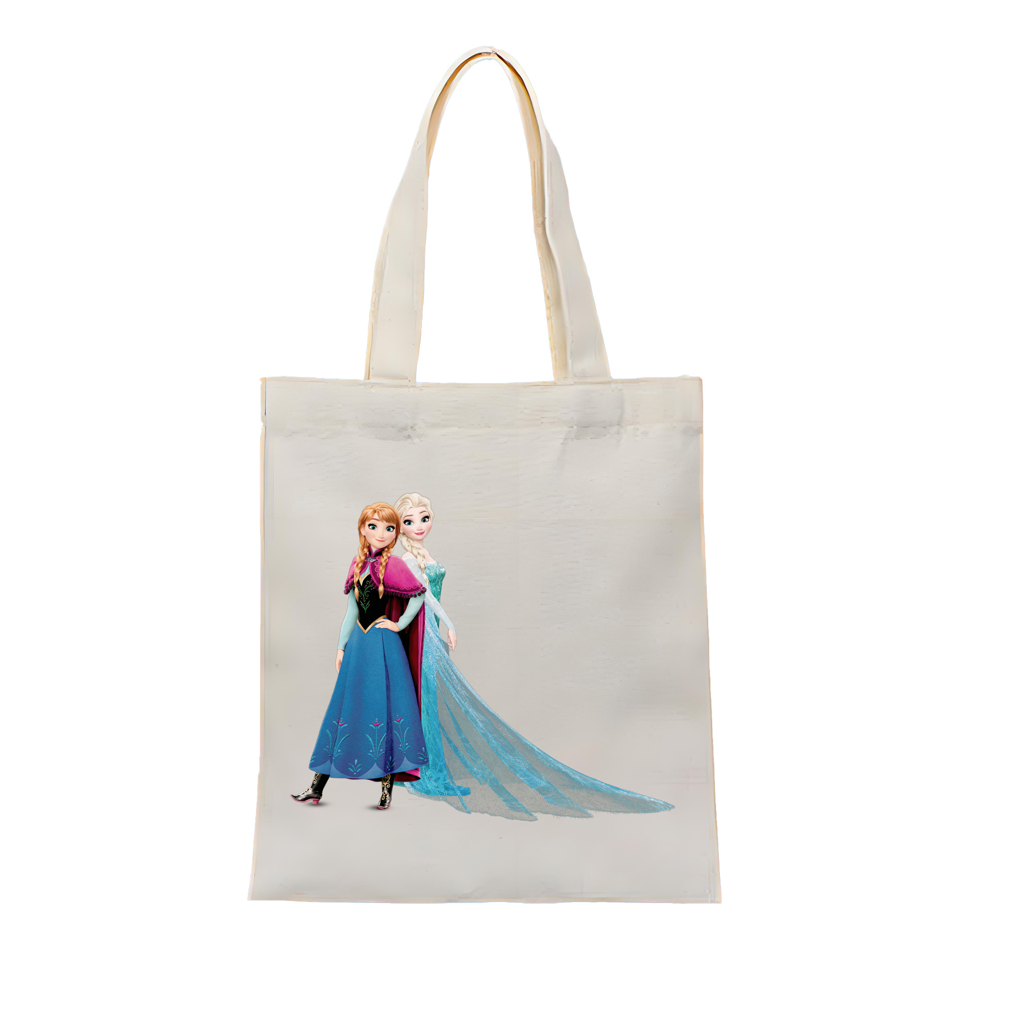 （画像用） アナと雪の女王 アンナ エルサ Frozen Anna Elsa 縦型キャンバス生地手提げバッグ　トートバッグ