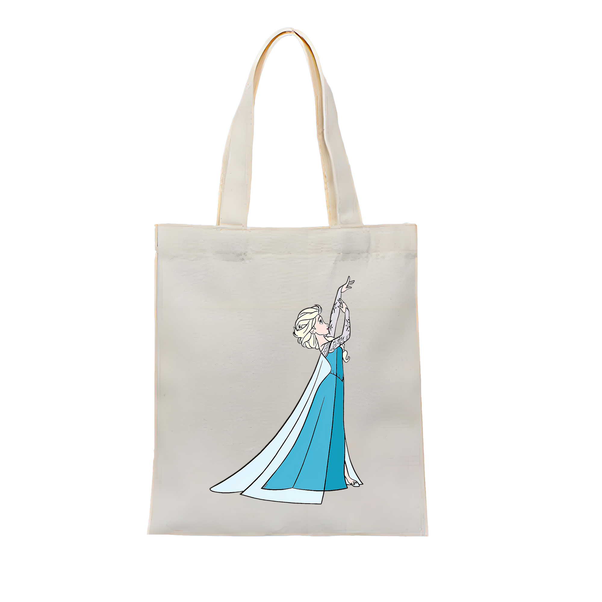 （画像用） アナと雪の女王 アンナ エルサ Frozen Anna Elsa 縦型キャンバス生地手提げバッグ　トートバッグ