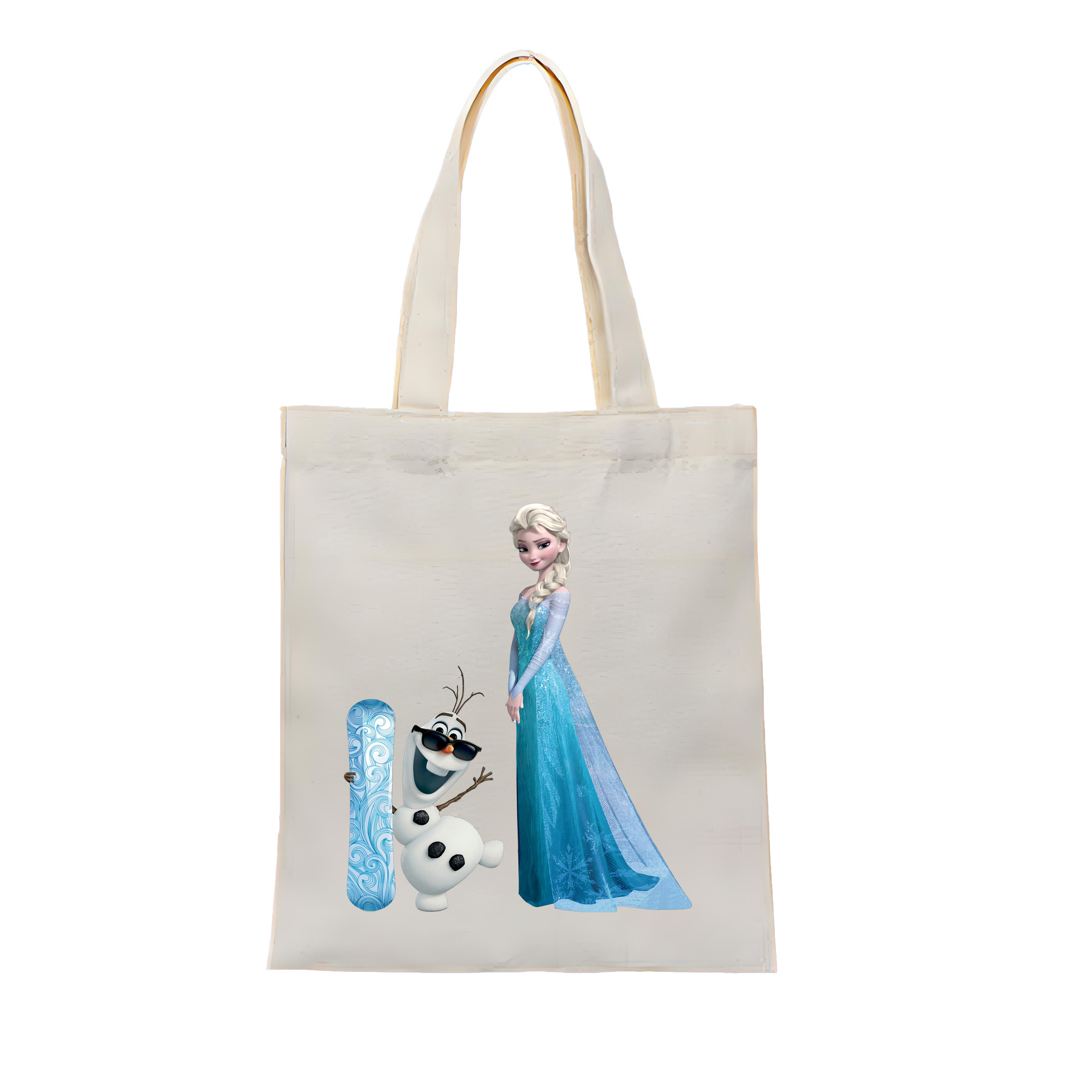 （画像用） アナと雪の女王 アンナ エルサ Frozen Anna Elsa 縦型キャンバス生地手提げバッグ　トートバッグ