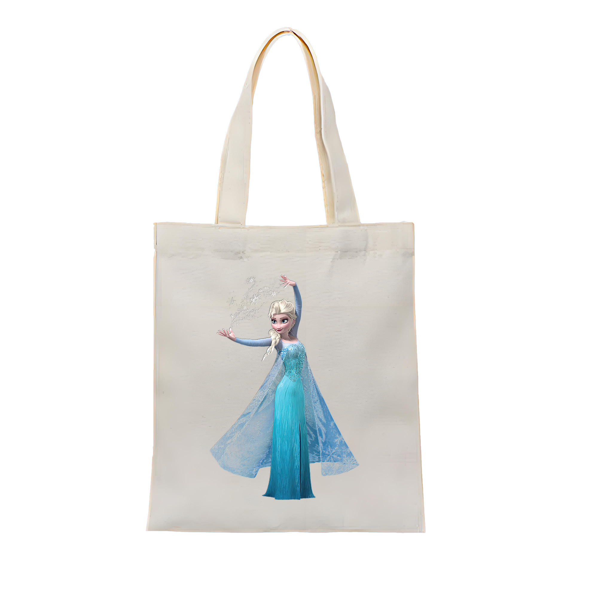 （画像用） アナと雪の女王 アンナ エルサ Frozen Anna Elsa 縦型キャンバス生地手提げバッグ　トートバッグ