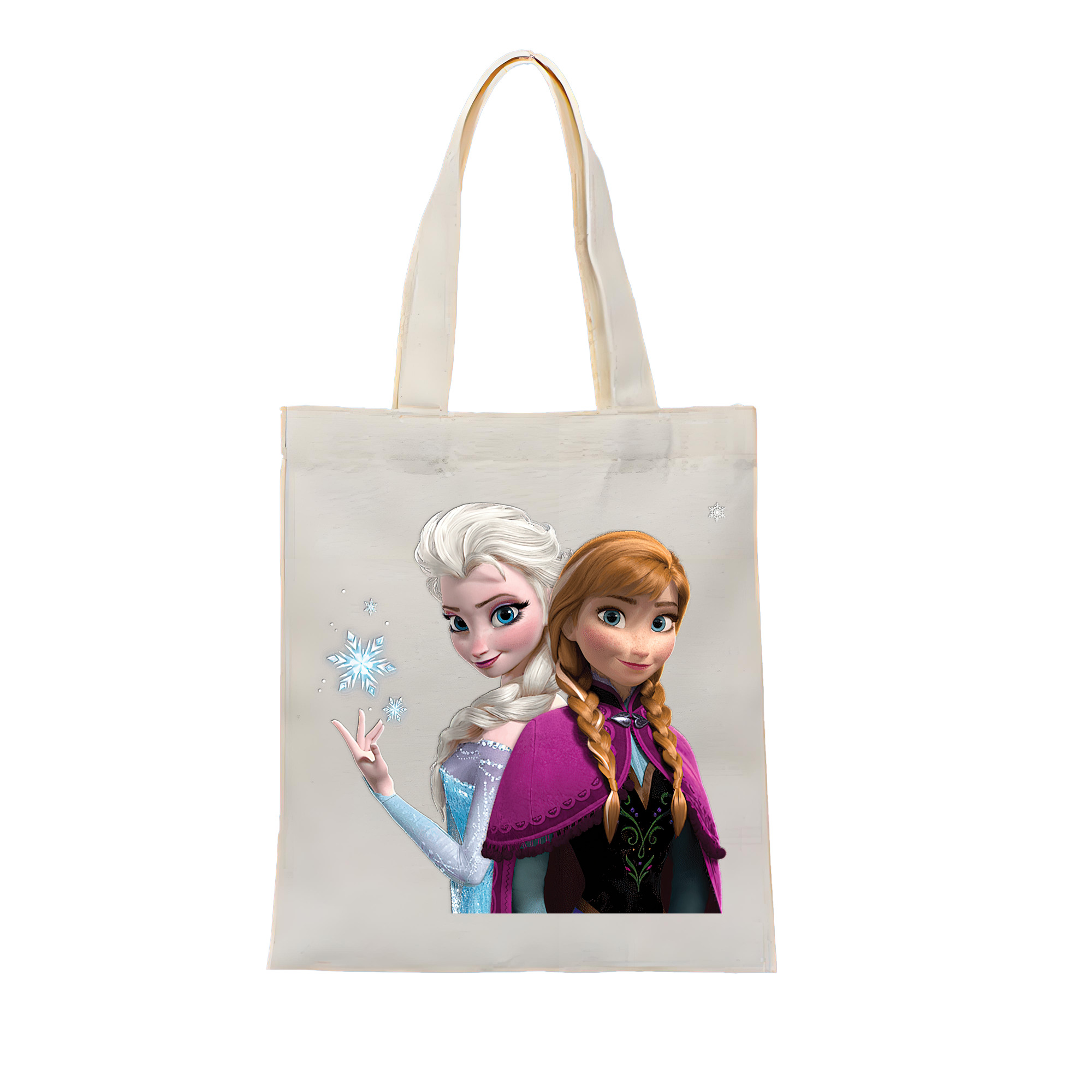 （画像用） アナと雪の女王 アンナ エルサ Frozen Anna Elsa 縦型キャンバス生地手提げバッグ　トートバッグ