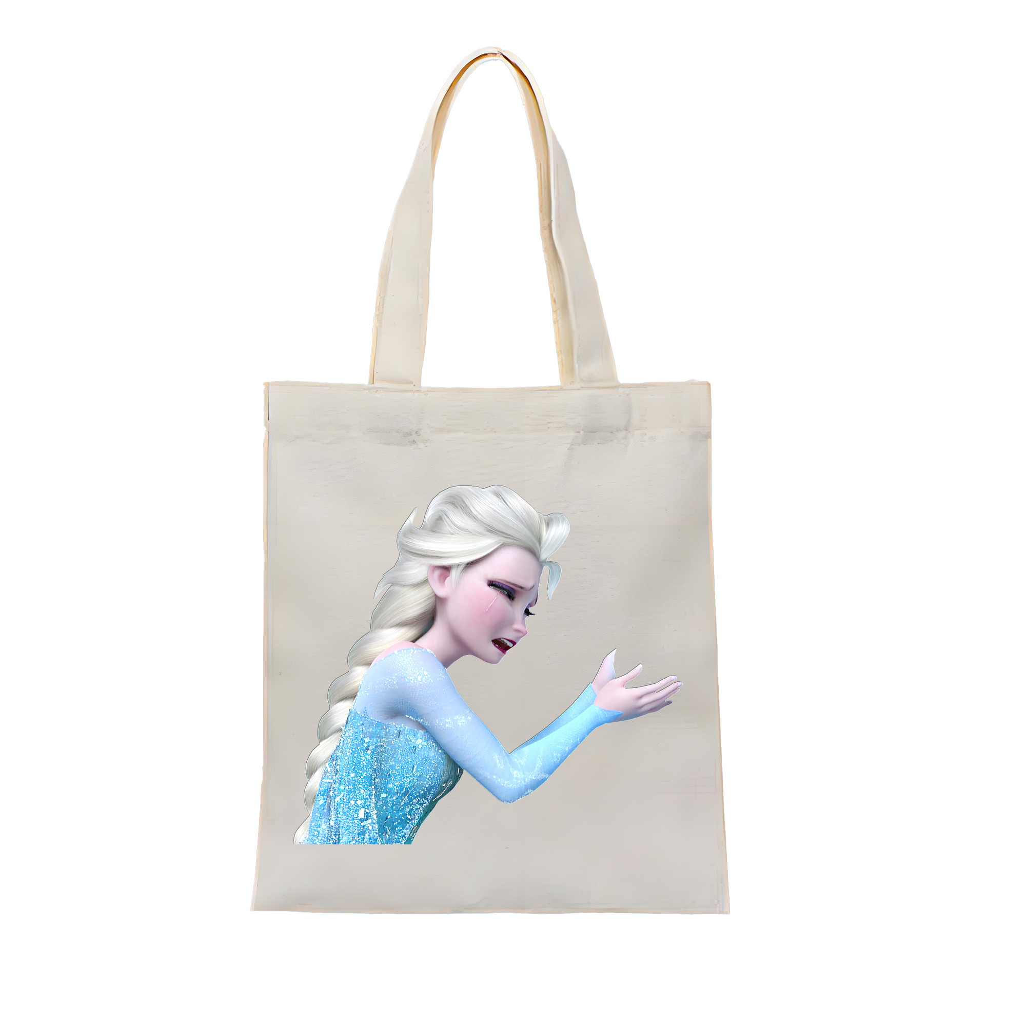 （画像用） アナと雪の女王 アンナ エルサ Frozen Anna Elsa 縦型キャンバス生地手提げバッグ　トートバッグ