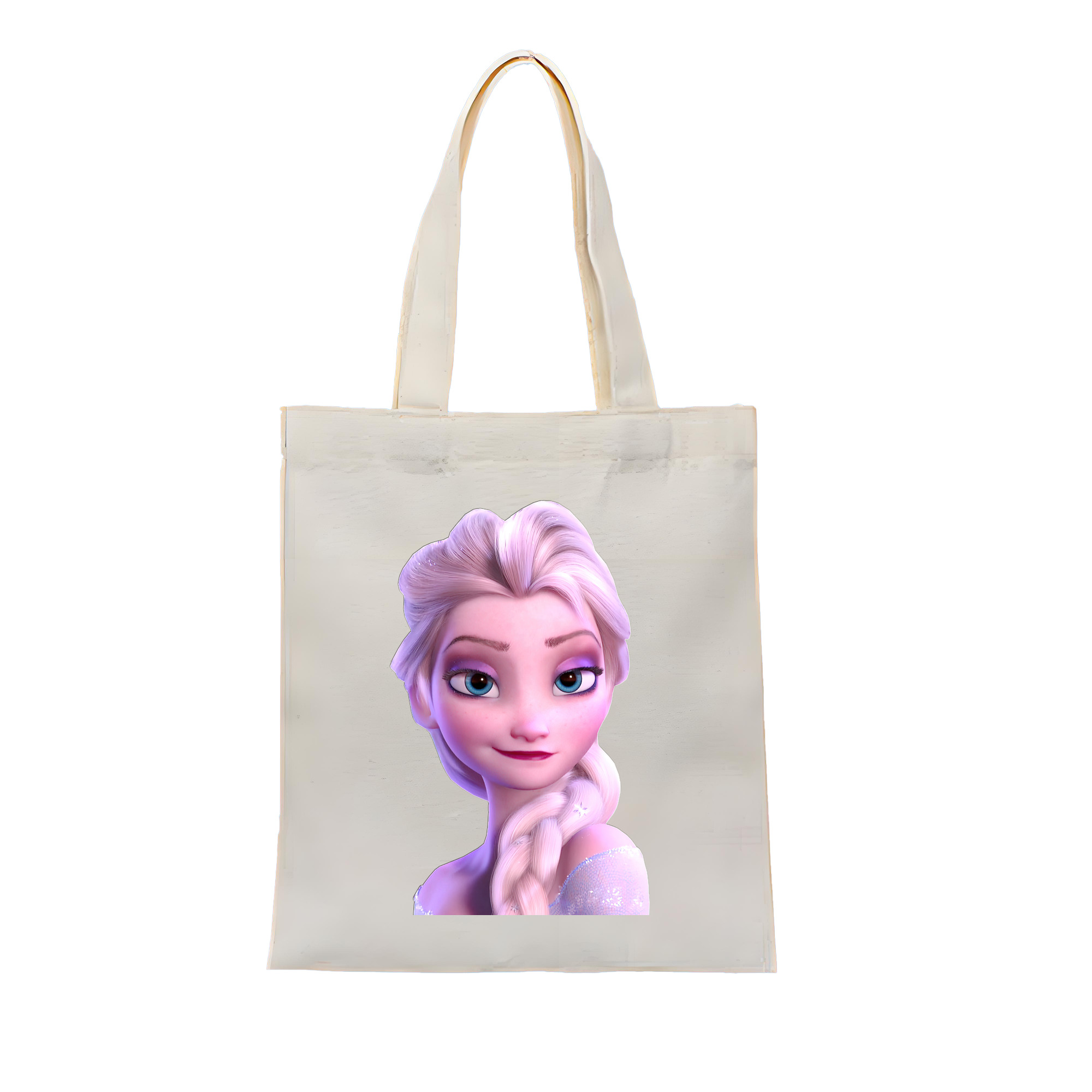 （画像用） アナと雪の女王 アンナ エルサ Frozen Anna Elsa 縦型キャンバス生地手提げバッグ　トートバッグ