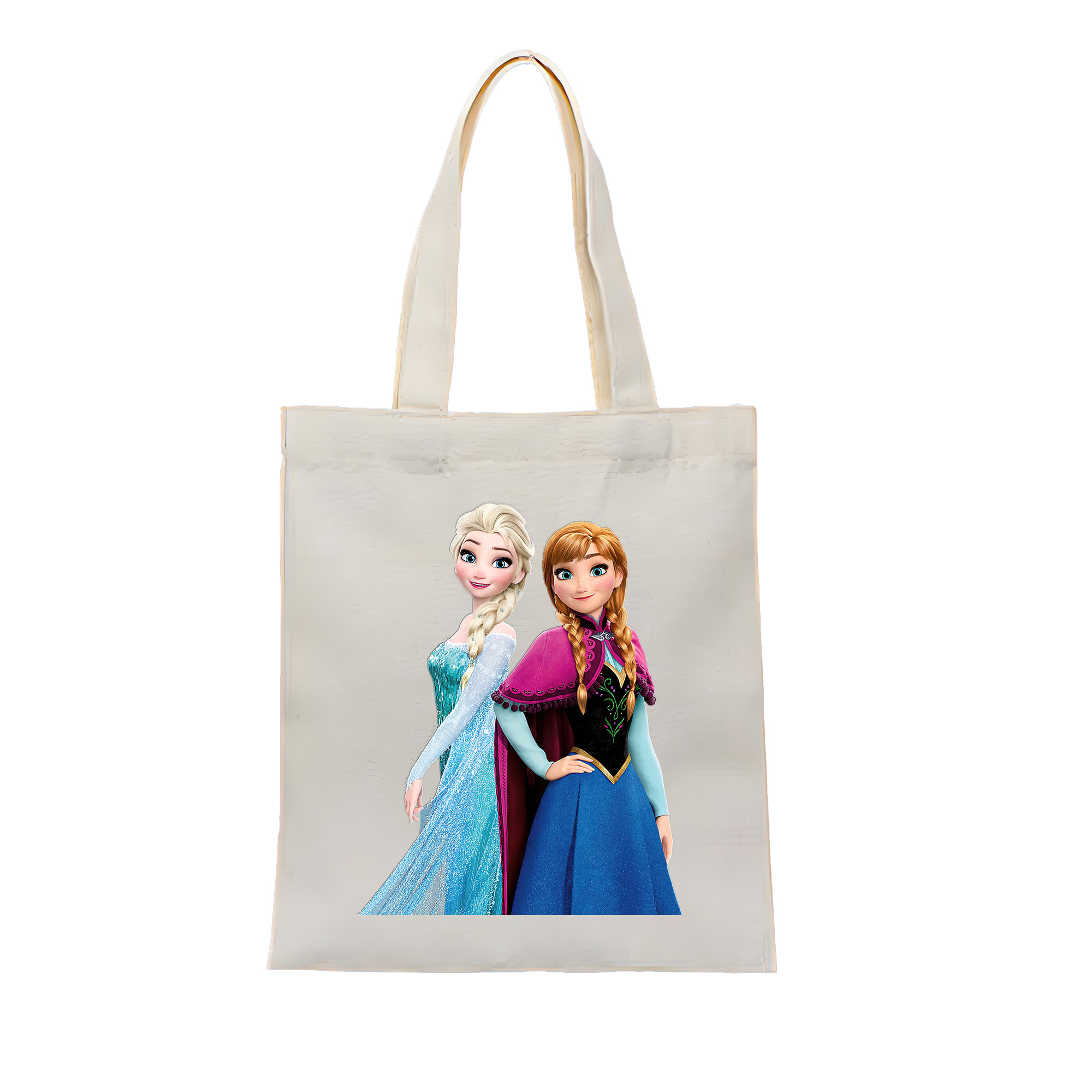 （画像用） アナと雪の女王 アンナ エルサ Frozen Anna Elsa 縦型キャンバス生地手提げバッグ　トートバッグ