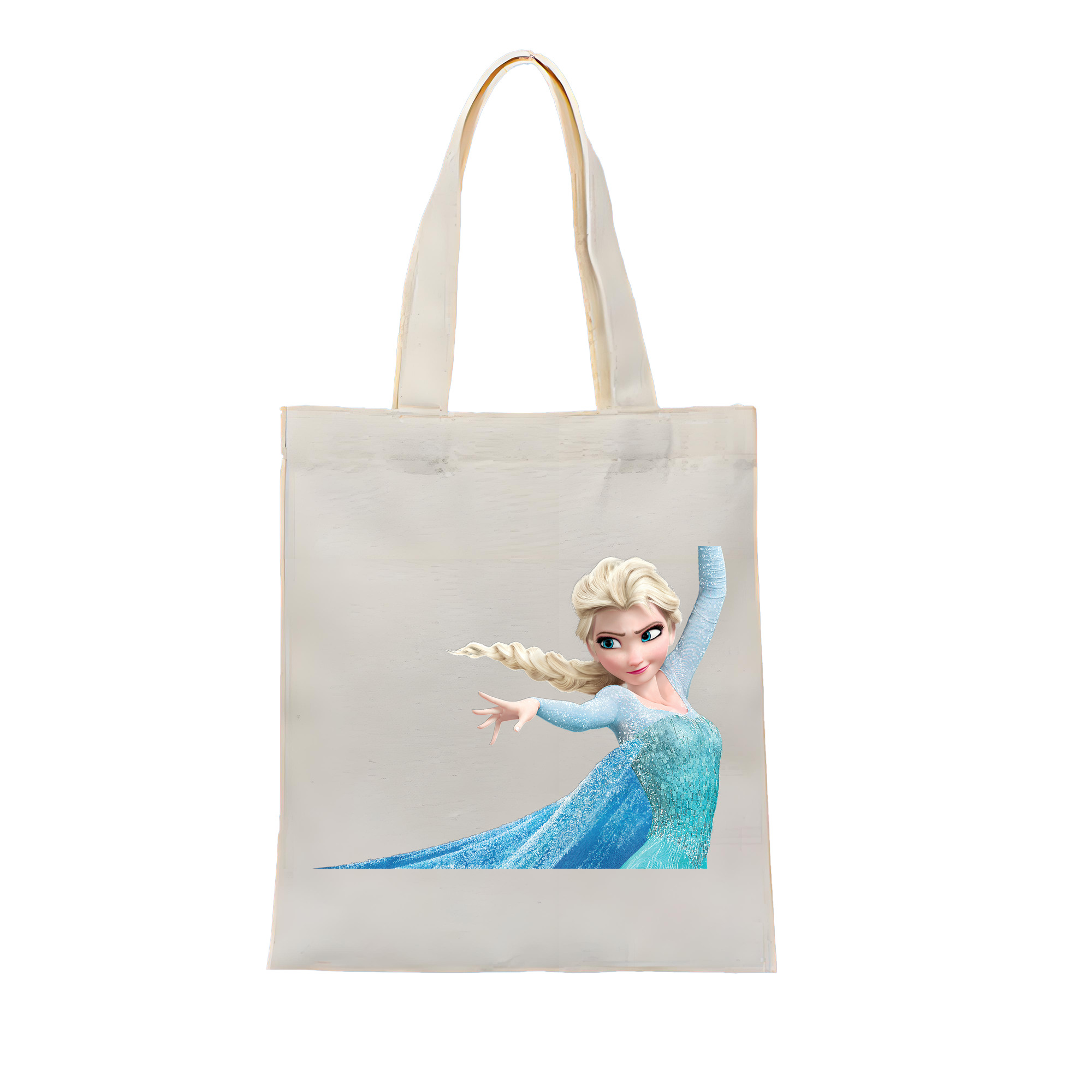 （画像用） アナと雪の女王 アンナ エルサ Frozen Anna Elsa 縦型キャンバス生地手提げバッグ　トートバッグ